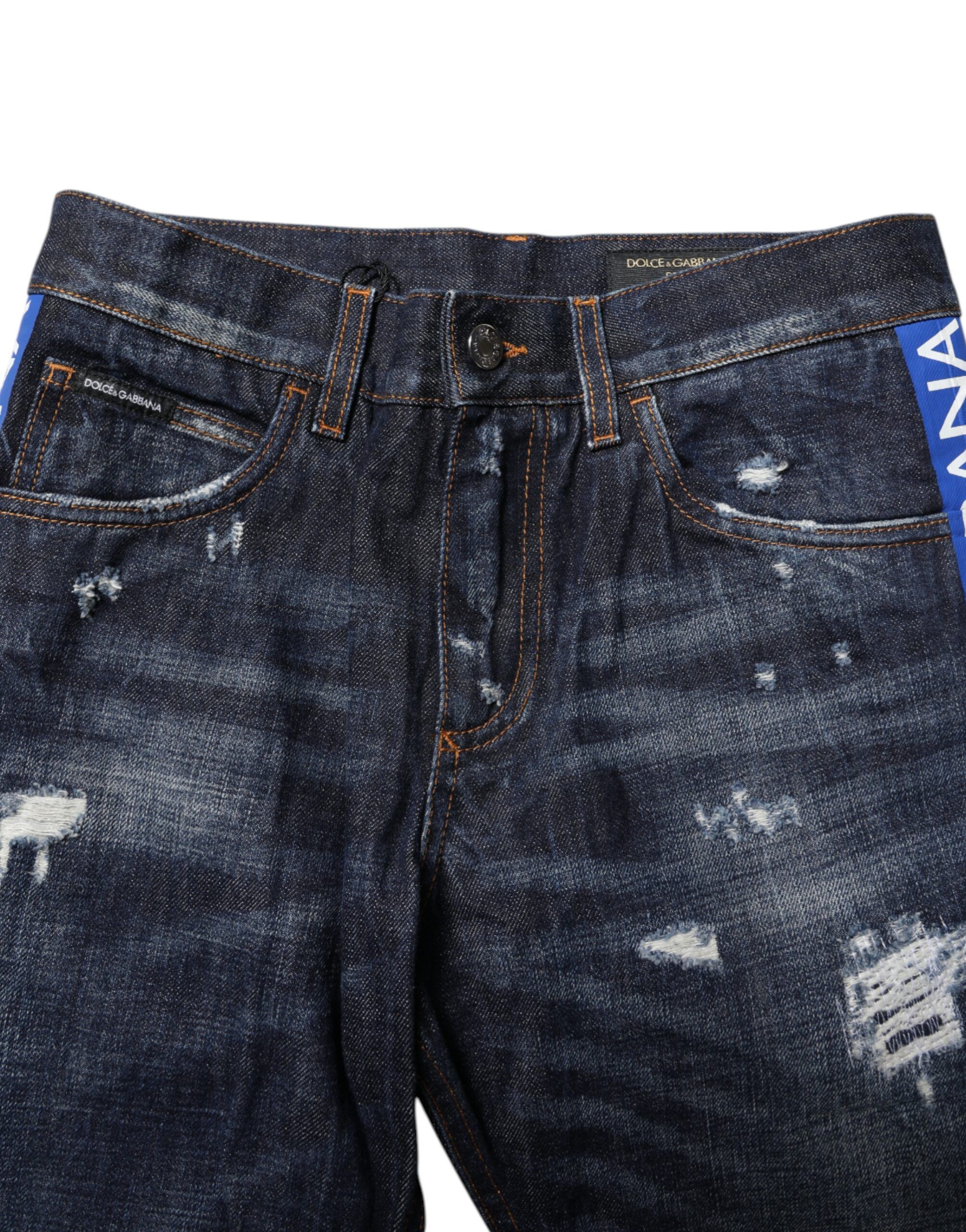 Dark Tattered Skinny Denim Men's Jeans - Dolce & Gabbana - Modalova