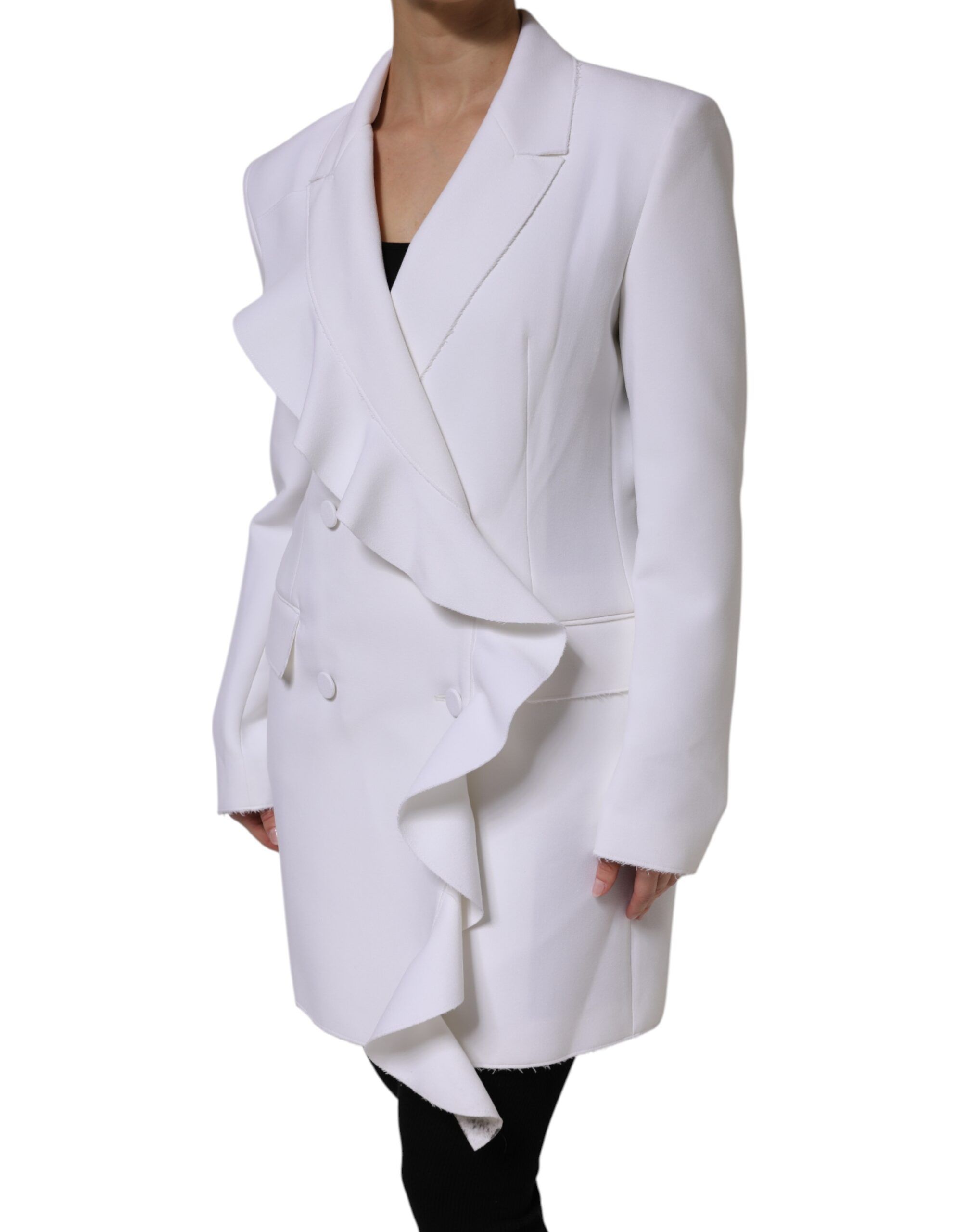 Polyester Long Sleeves Ruffled Wrap Women's Jacket - MSGM - Modalova