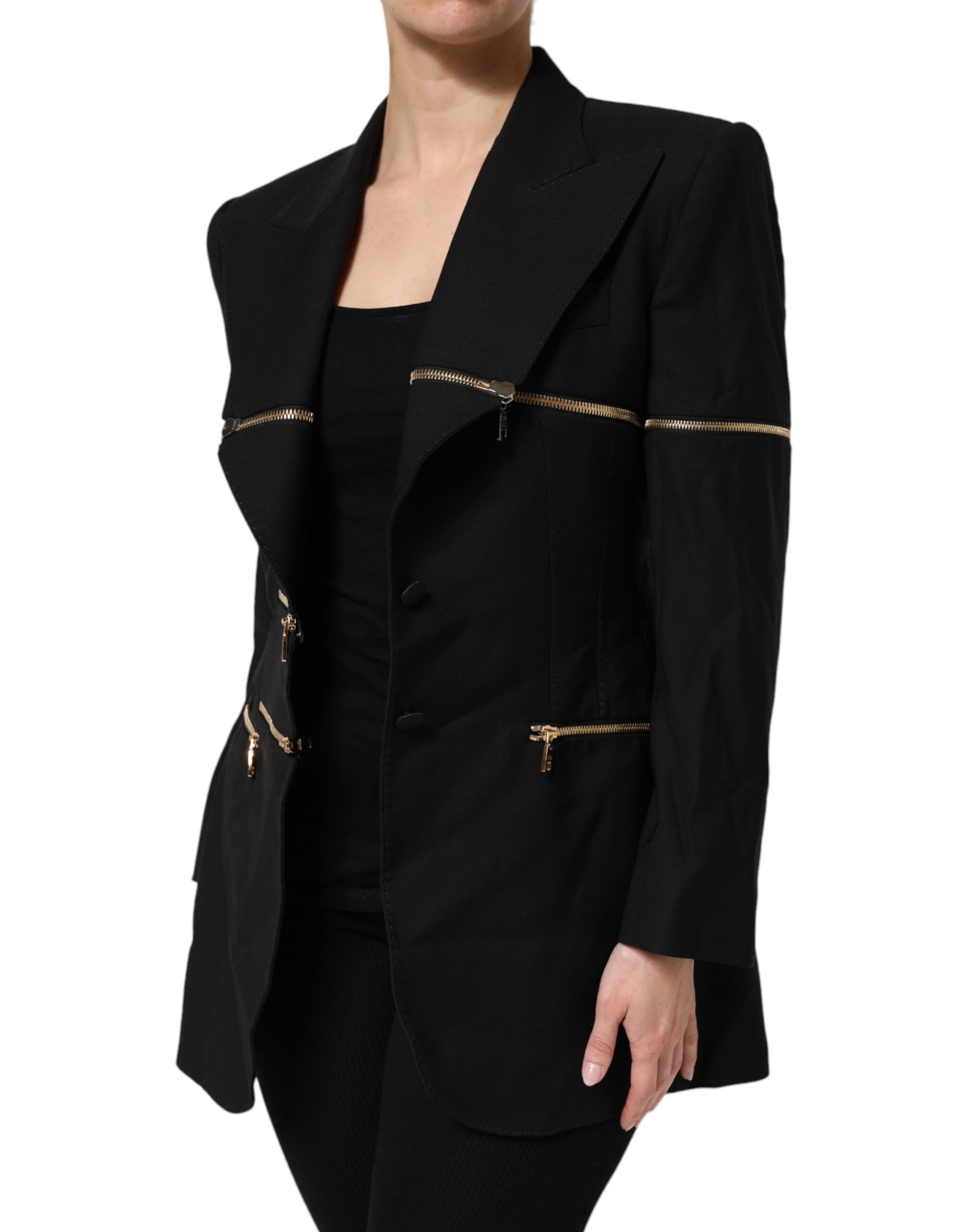 Wool Zipper Detailing Blazer Women's Jacket (Pre-Owned) - Dolce & Gabbana - Modalova