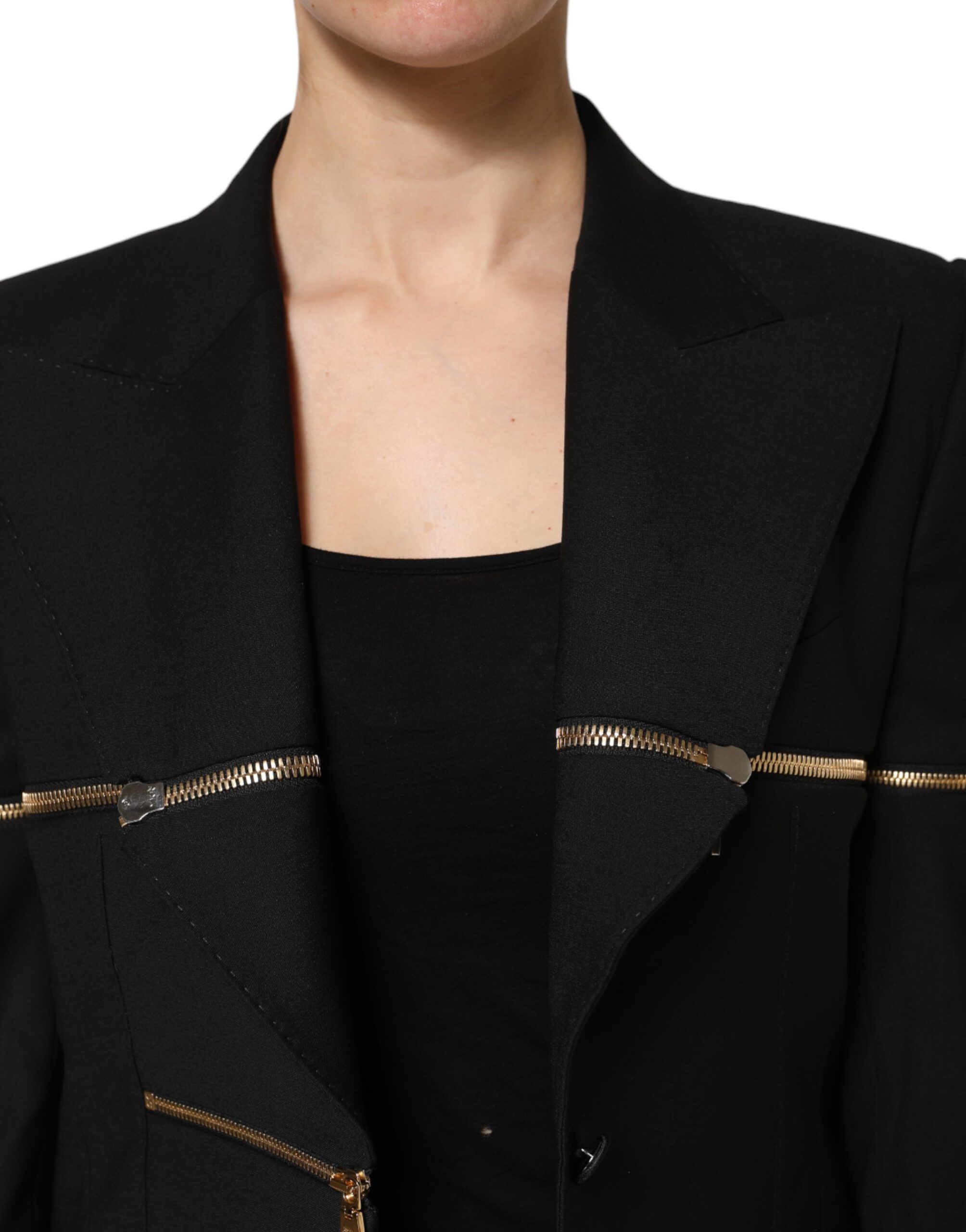 Wool Zipper Detailing Blazer Women's Jacket (Pre-Owned) - Dolce & Gabbana - Modalova