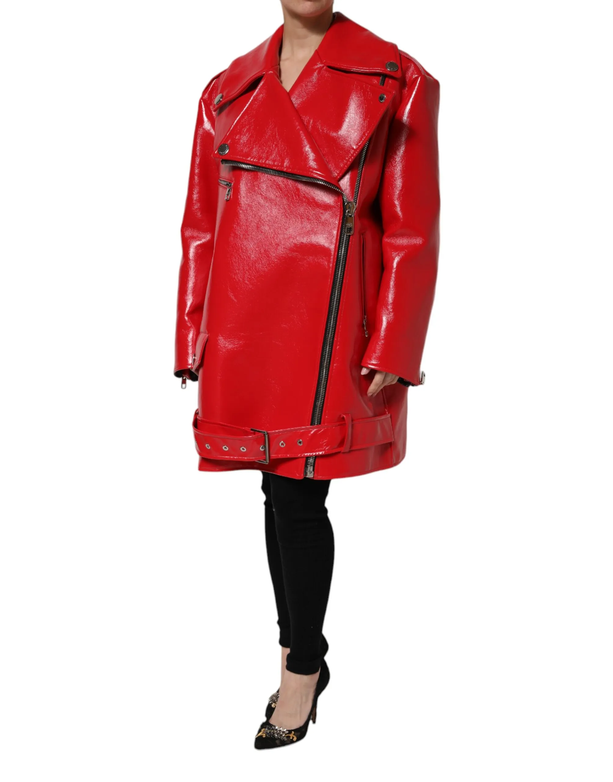 Lambskin Full Zipper Women's Jacket (Pre-Owned) - Dolce & Gabbana - Modalova