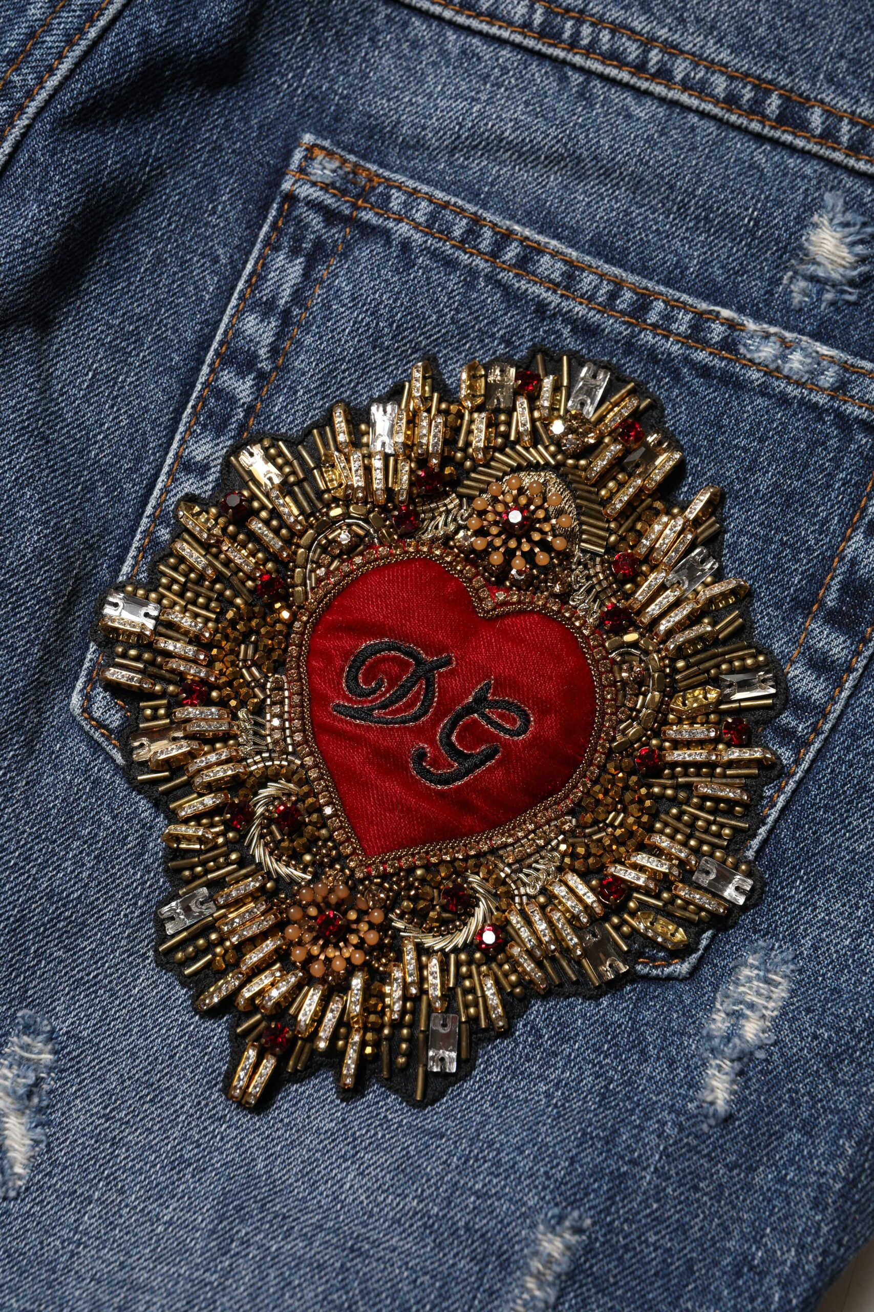 Cotton Tattered Boyfriend Denim Women's Jeans - Dolce & Gabbana - Modalova