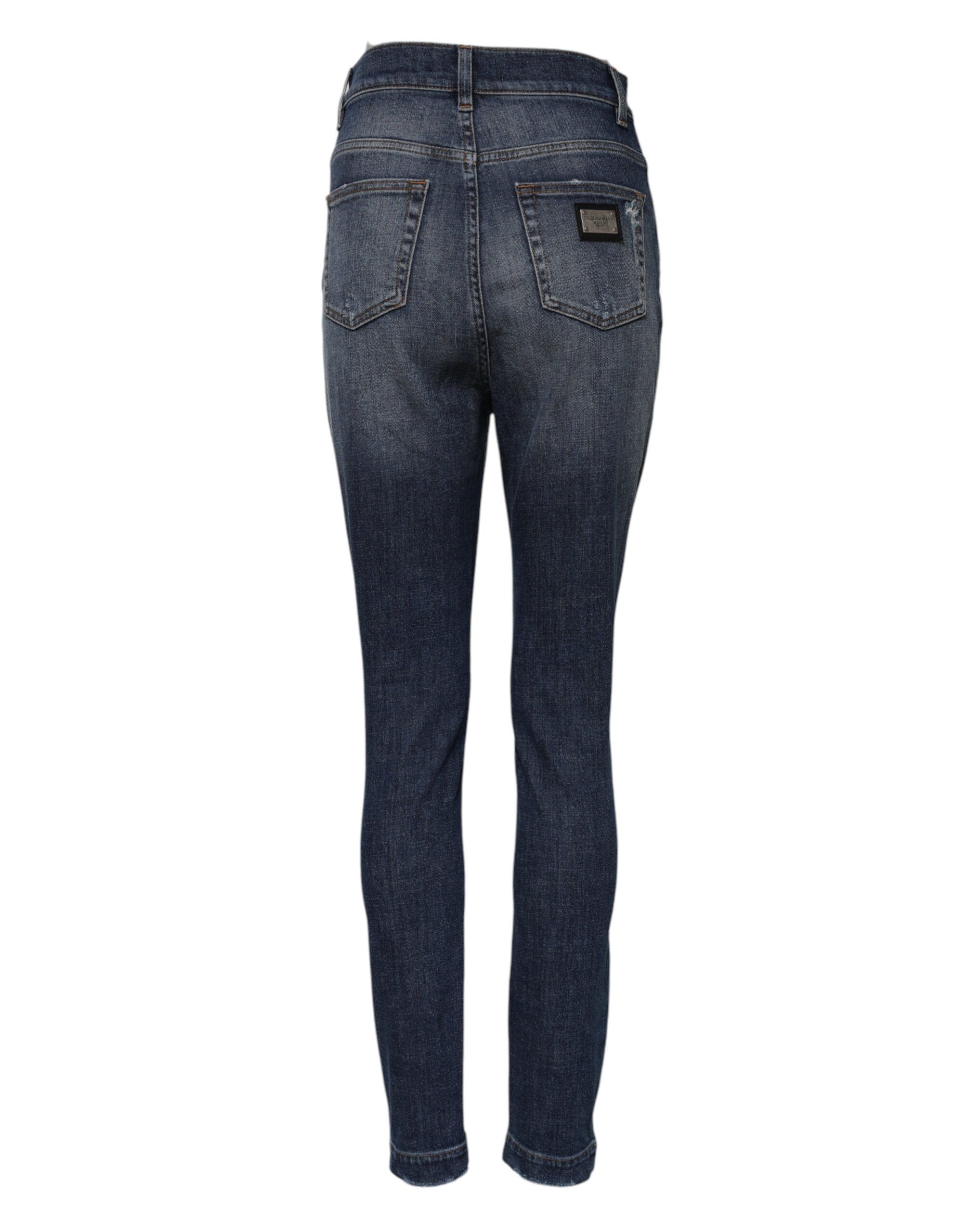 Washed Cotton High Waisted Denim Women's Jeans - Dolce & Gabbana - Modalova
