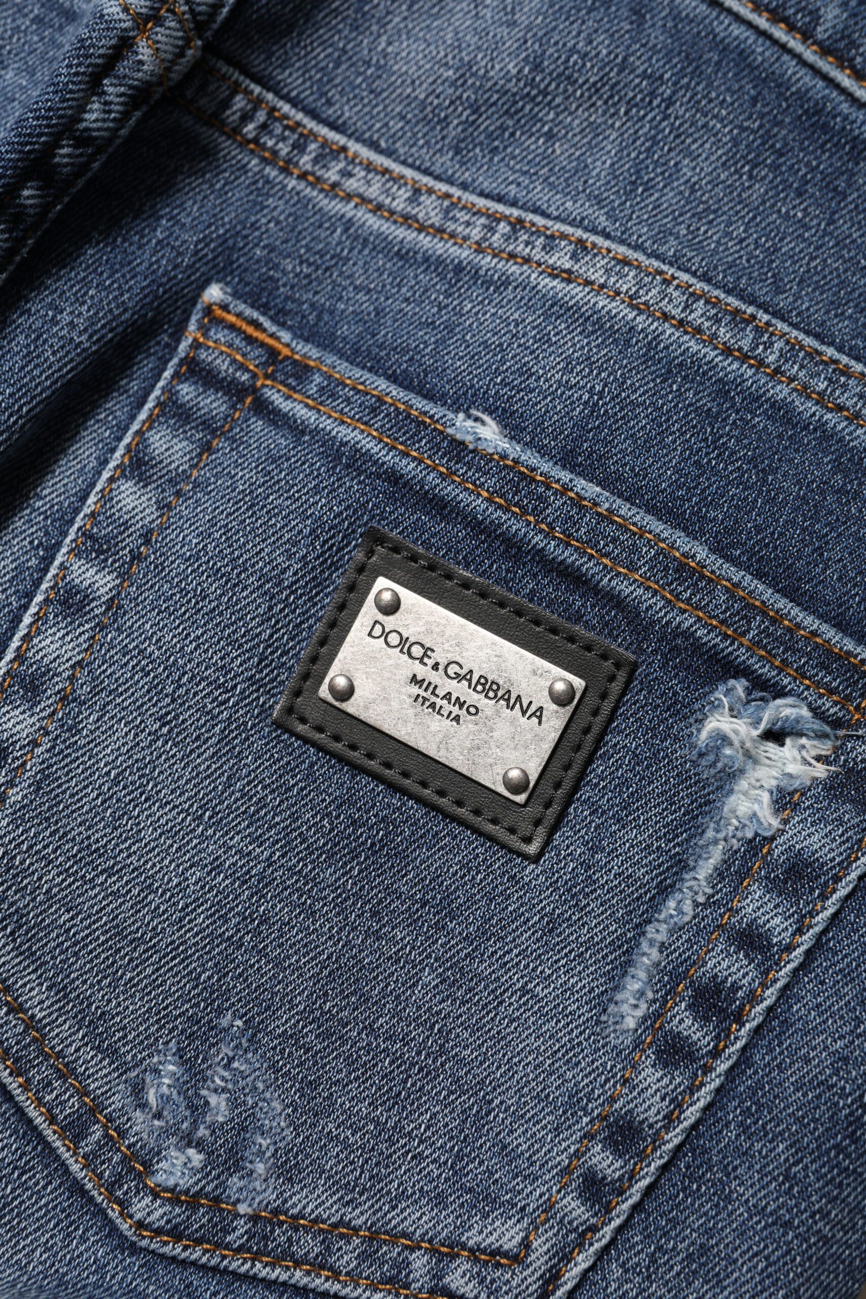 Washed Cotton High Waisted Denim Women's Jeans - Dolce & Gabbana - Modalova