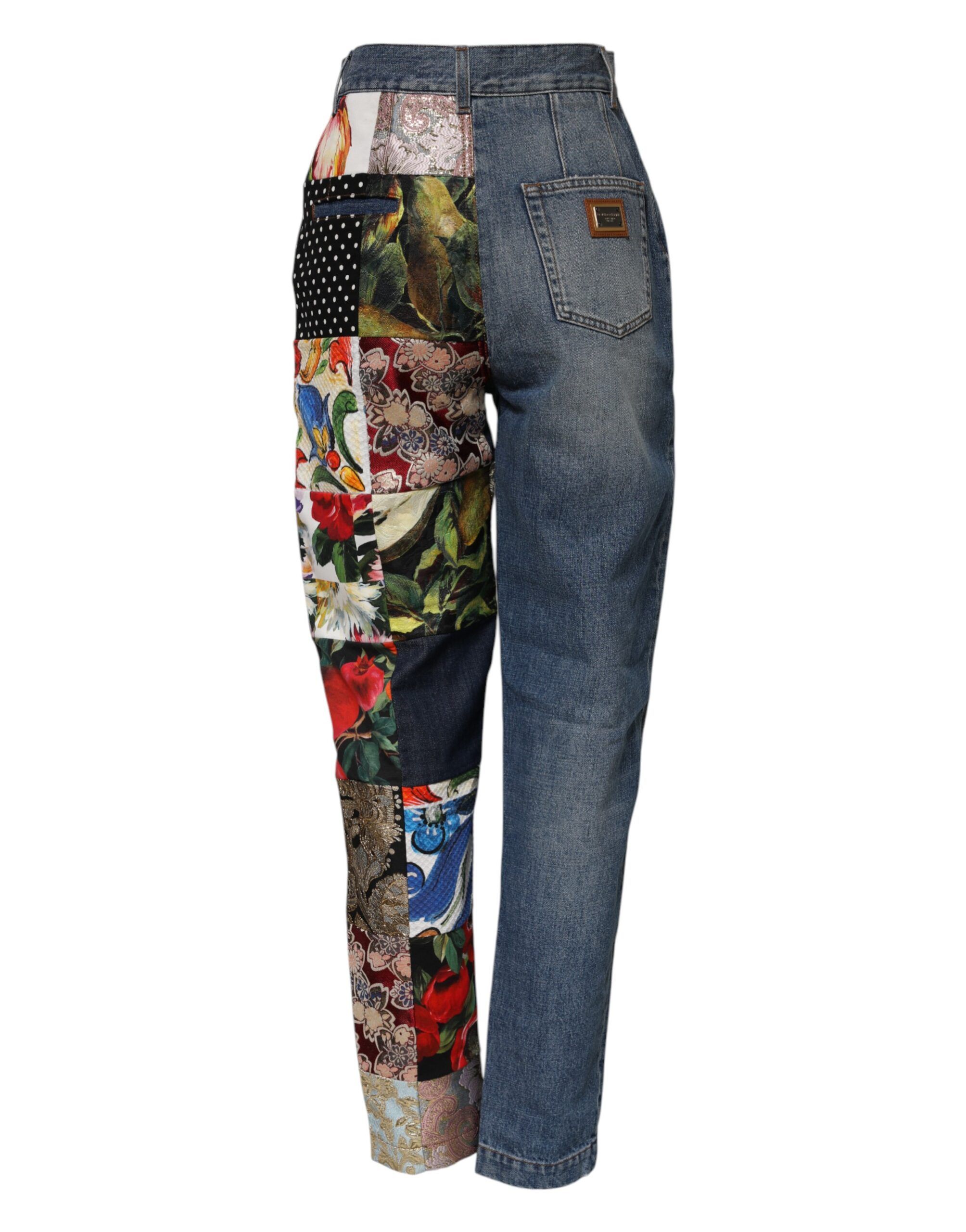 AMBER Patchwork High Waist Denim Women's Jeans - Dolce & Gabbana - Modalova