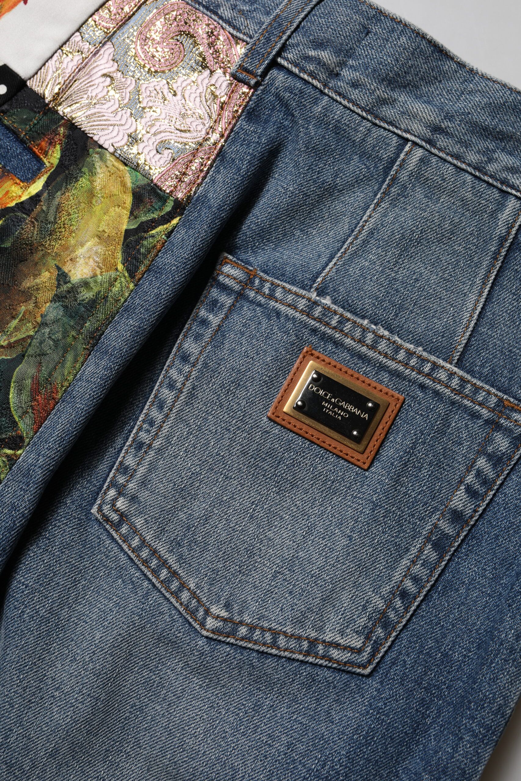 AMBER Patchwork High Waist Denim Women's Jeans - Dolce & Gabbana - Modalova