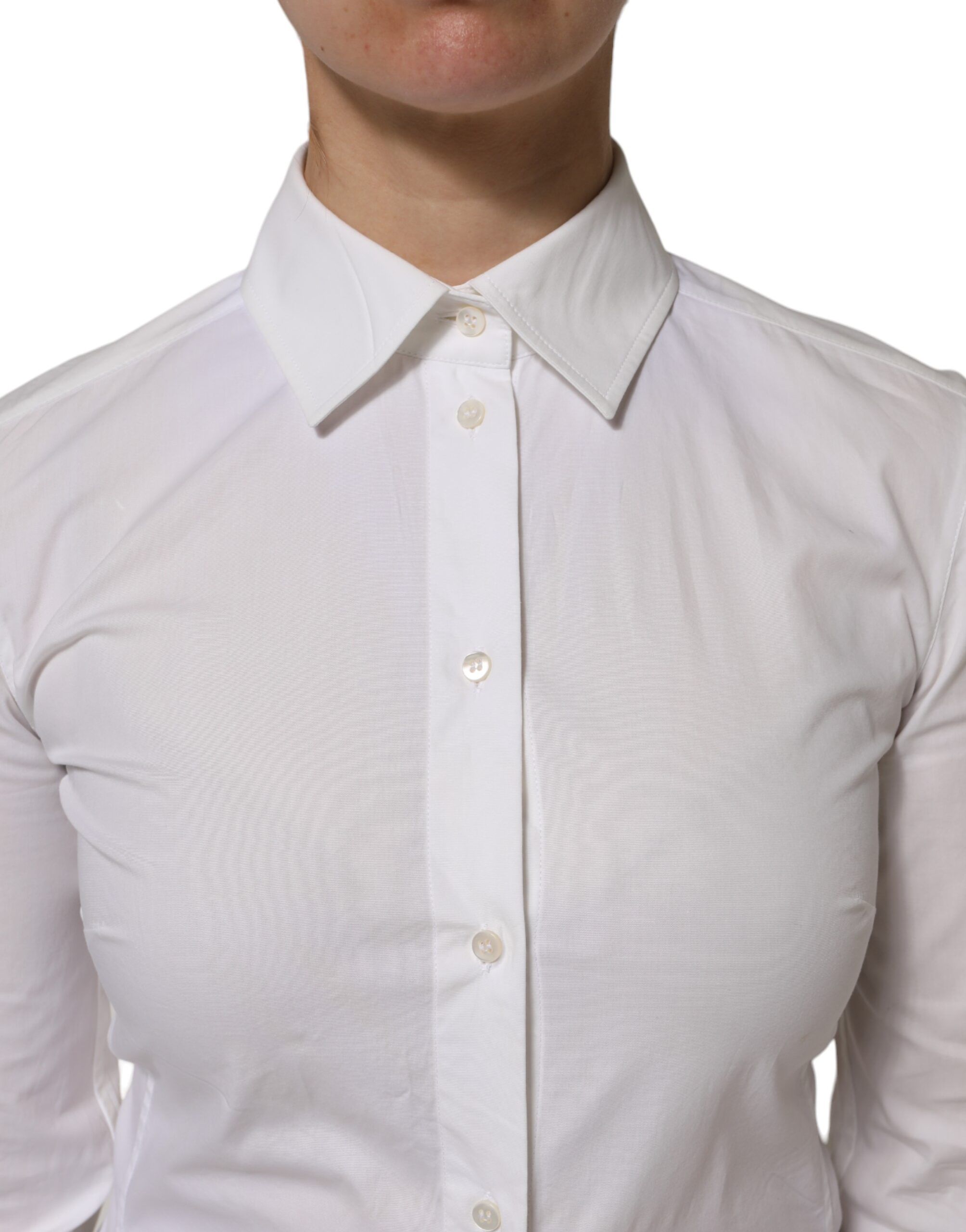 Cotton Collared Long Sleeves Top Women's Shirt (Pre-Owned) - Dolce & Gabbana - Modalova