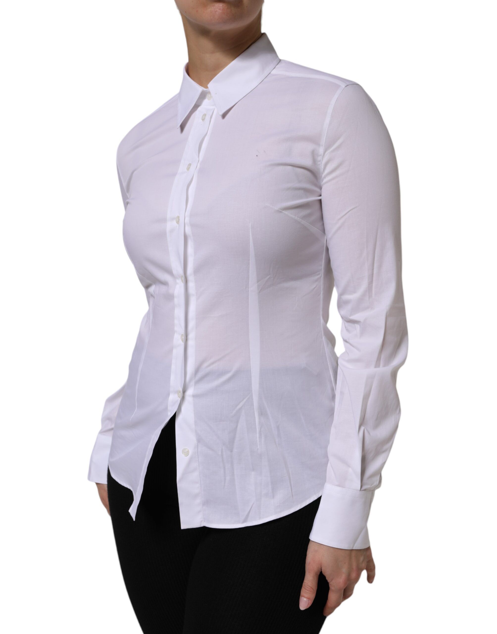 Cotton Collared Long Sleeves Top Women's Shirt (Pre-Owned) - Dolce & Gabbana - Modalova