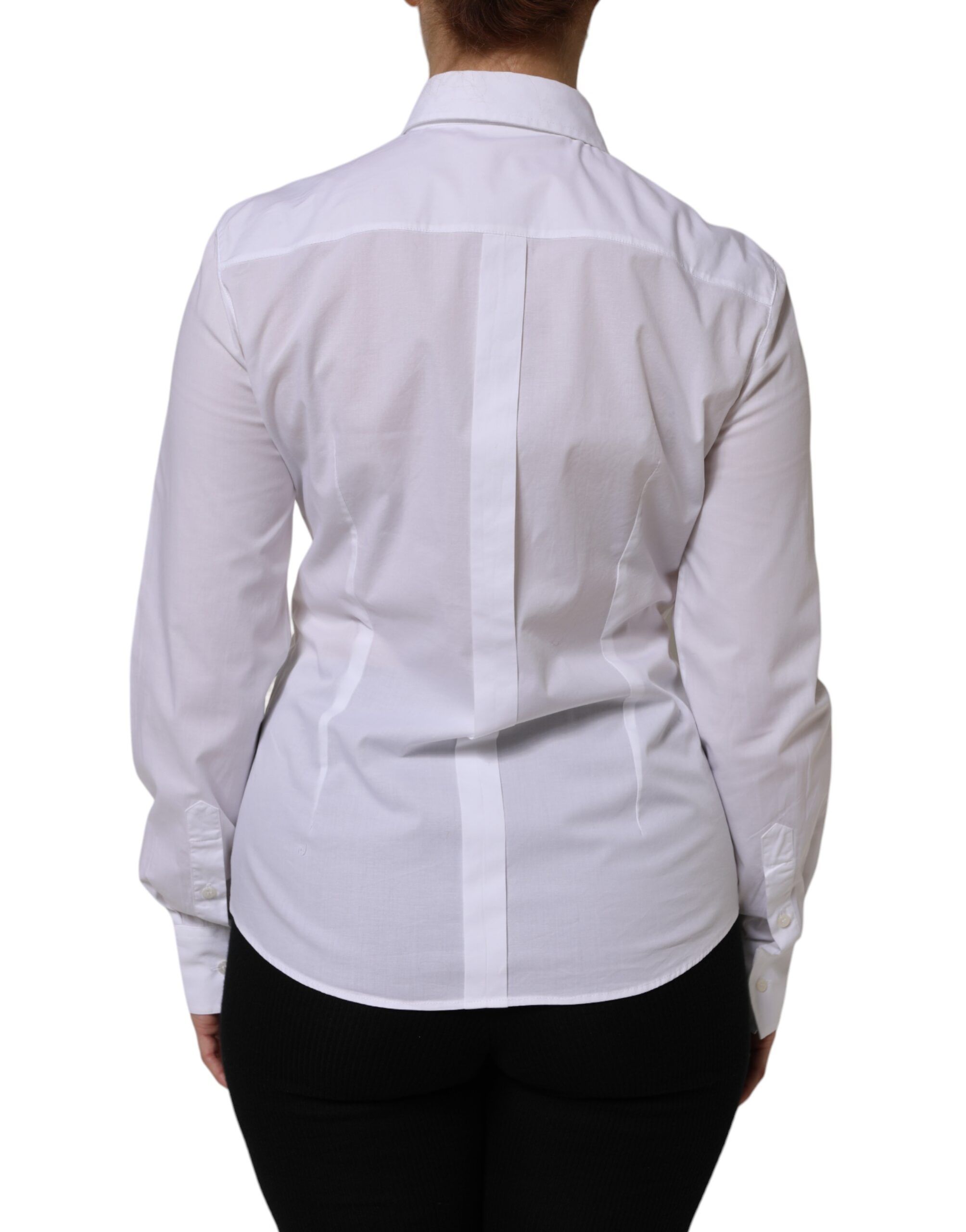 Cotton Long Sleeves Collared Top Women's Shirt - Dolce & Gabbana - Modalova
