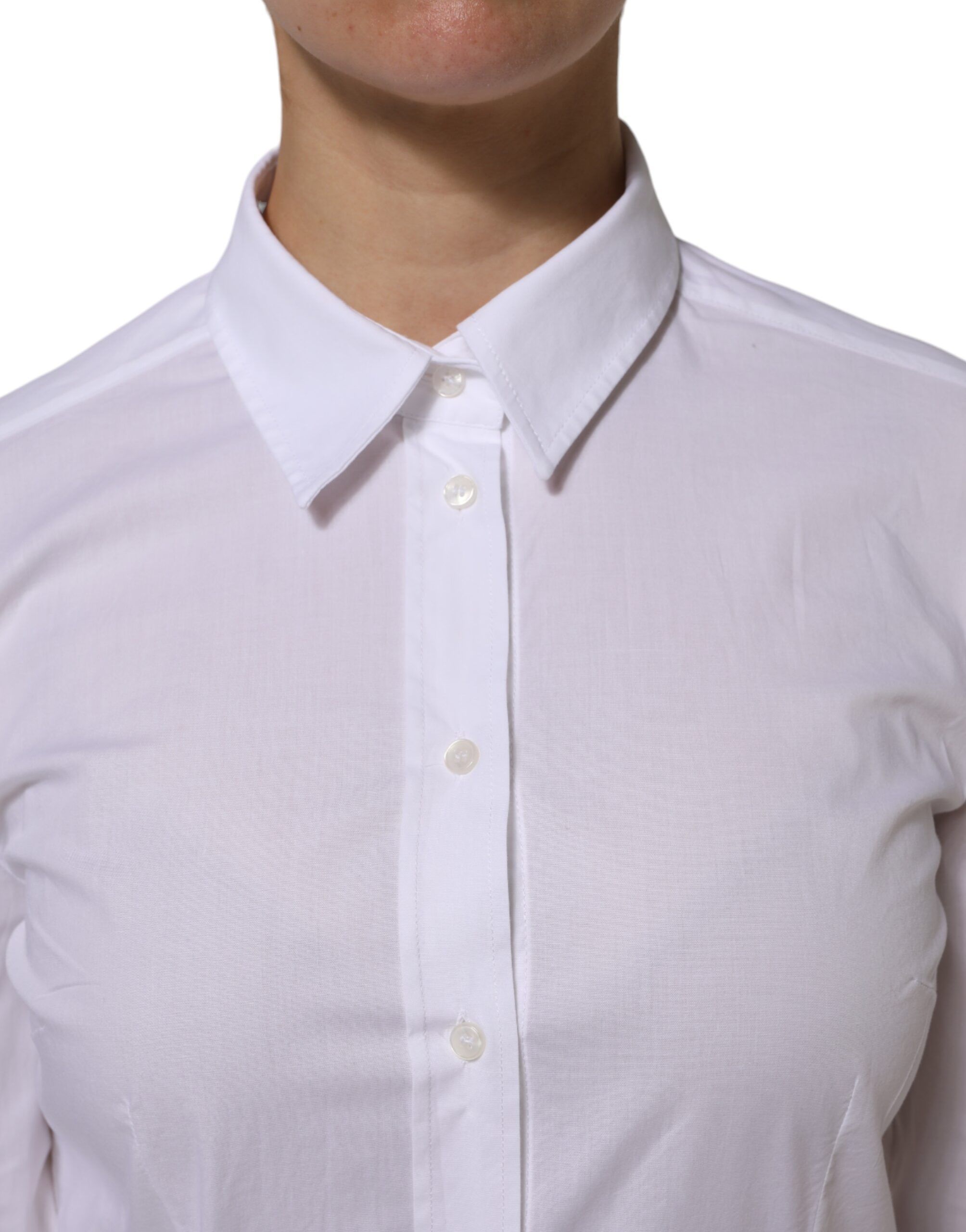 Cotton Long Sleeves Collared Top Women's Shirt - Dolce & Gabbana - Modalova