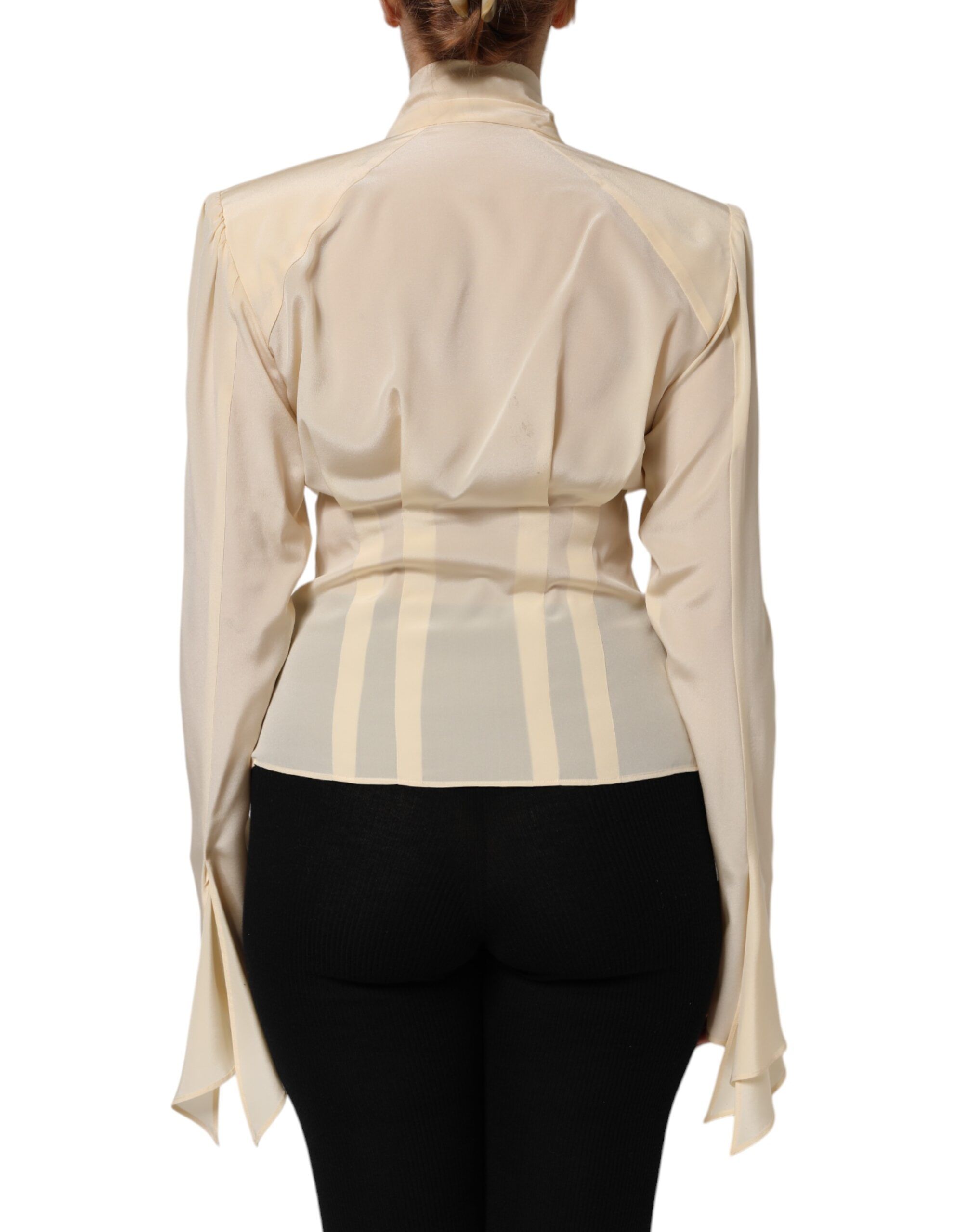 Light Silk Ascot Collared Blouse Women's Top (Pre-Owned) - Dolce & Gabbana - Modalova