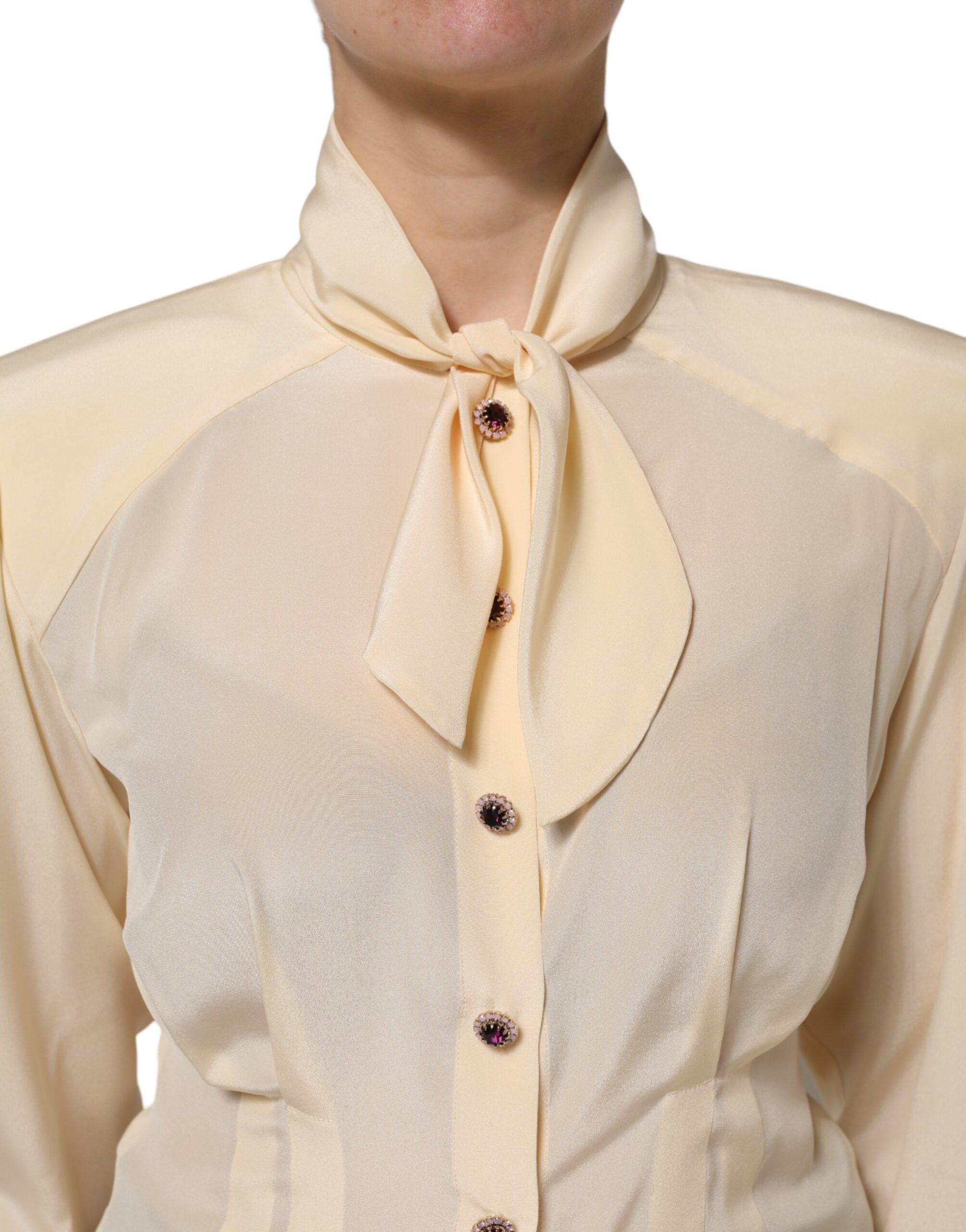 Light Silk Ascot Collared Blouse Women's Top (Pre-Owned) - Dolce & Gabbana - Modalova