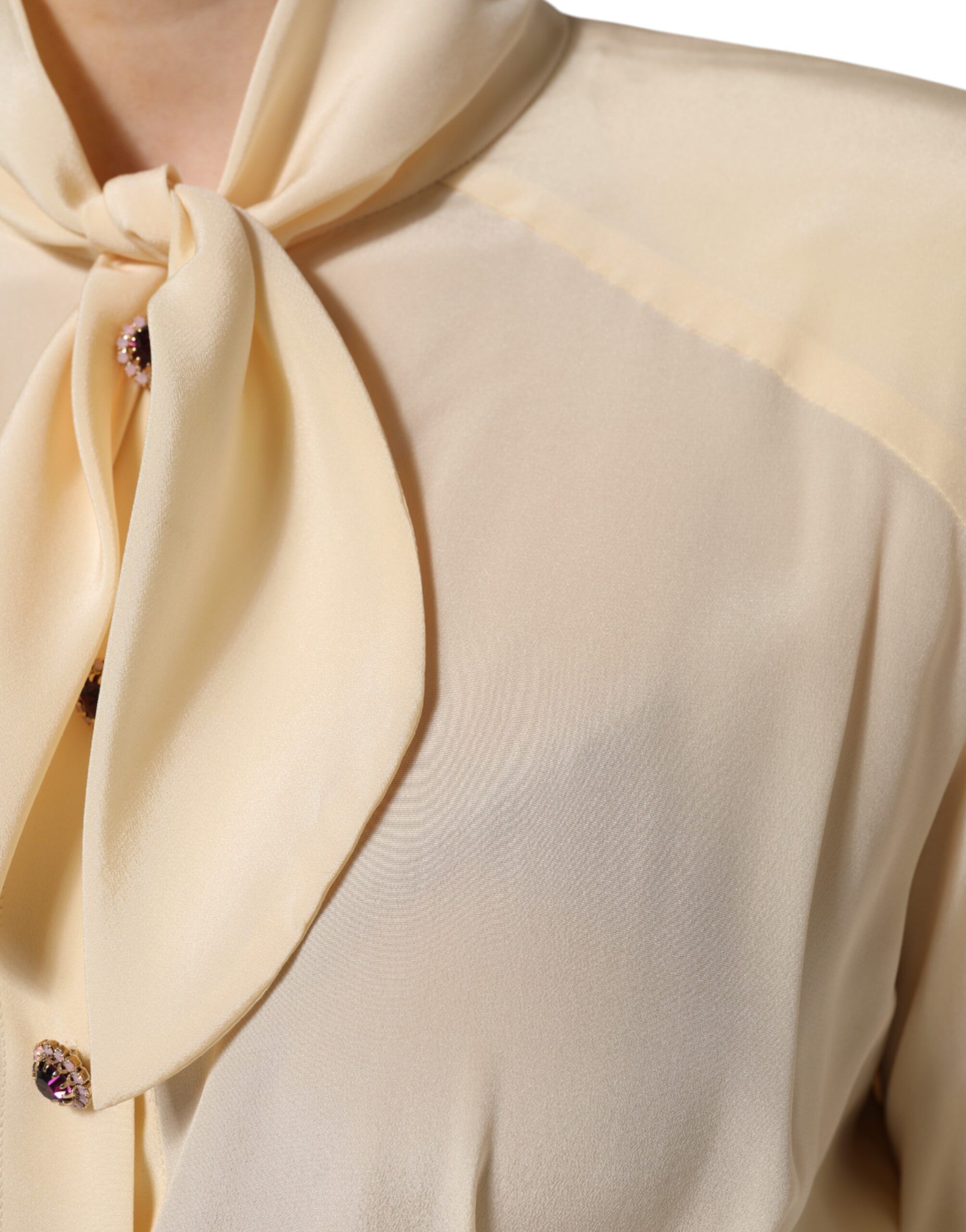 Light Ascot Collar Buttoned Blouse Women's Top (Pre-Owned) - Dolce & Gabbana - Modalova