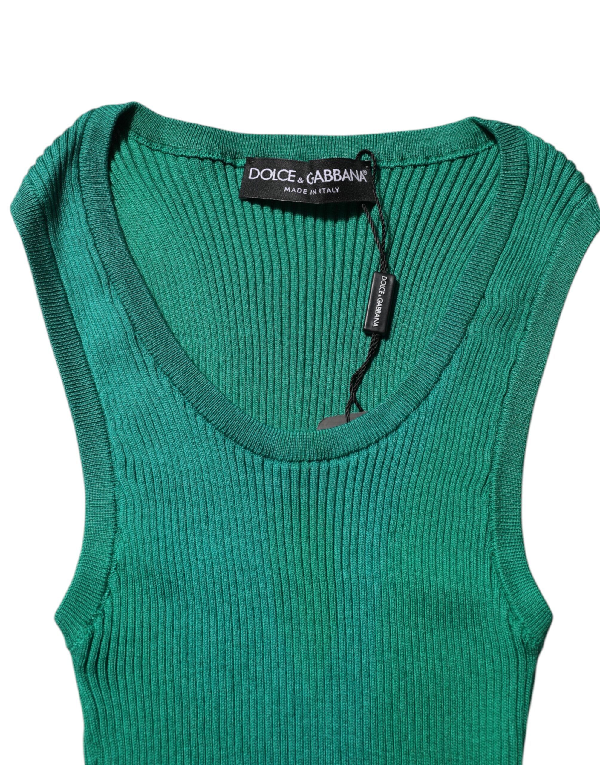 Silk Sleeveless Round Neck Tank Women's Top - Dolce & Gabbana - Modalova