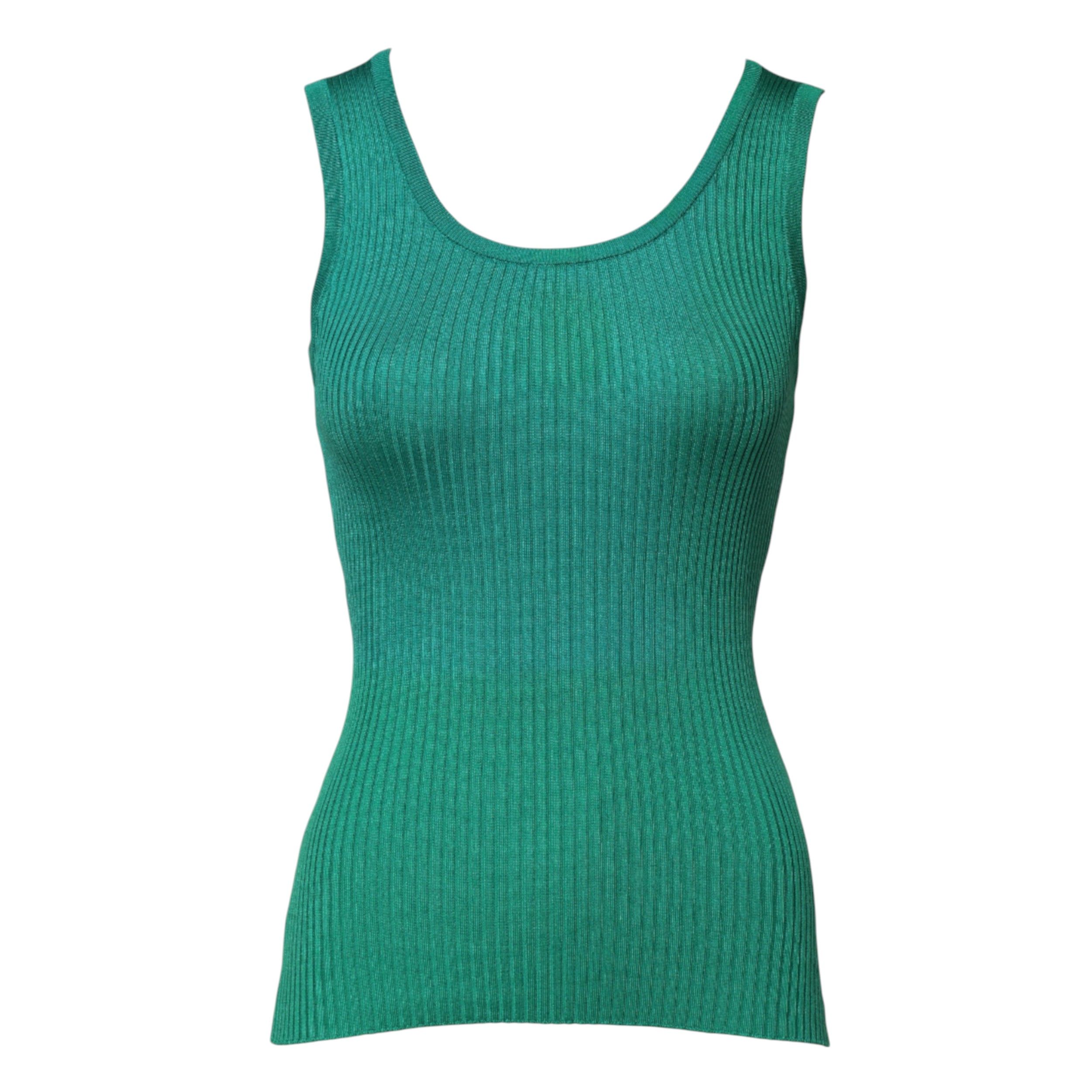 Silk Sleeveless Round Neck Tank Women's Top - Dolce & Gabbana - Modalova