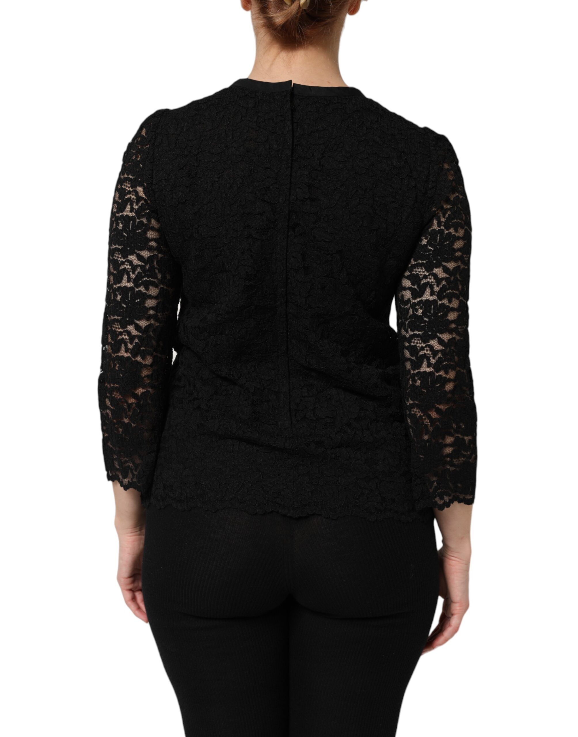 Nylon Lace Long Sleeve Blouse Women's Top - Dolce & Gabbana - Modalova