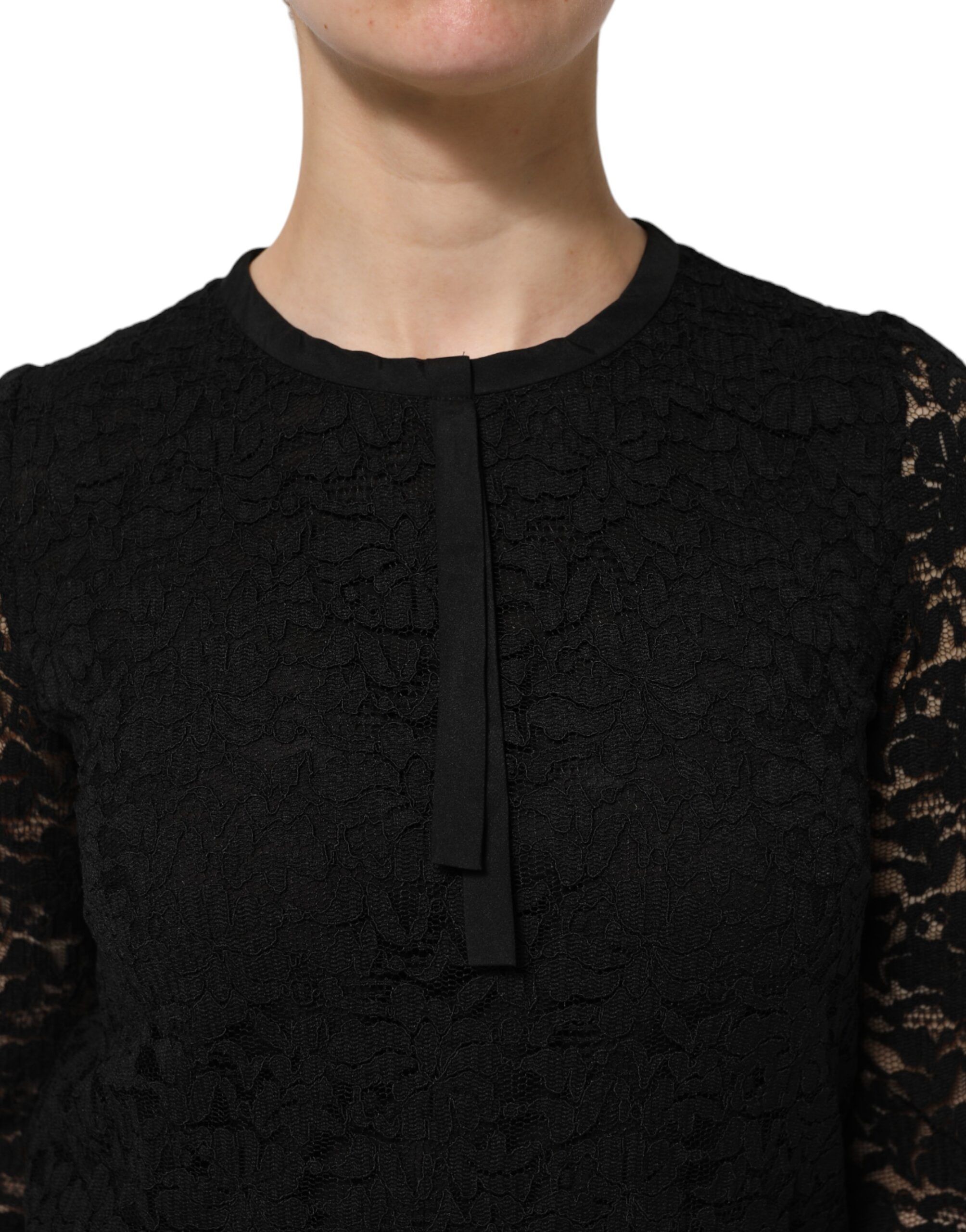 Nylon Lace Long Sleeve Blouse Women's Top - Dolce & Gabbana - Modalova