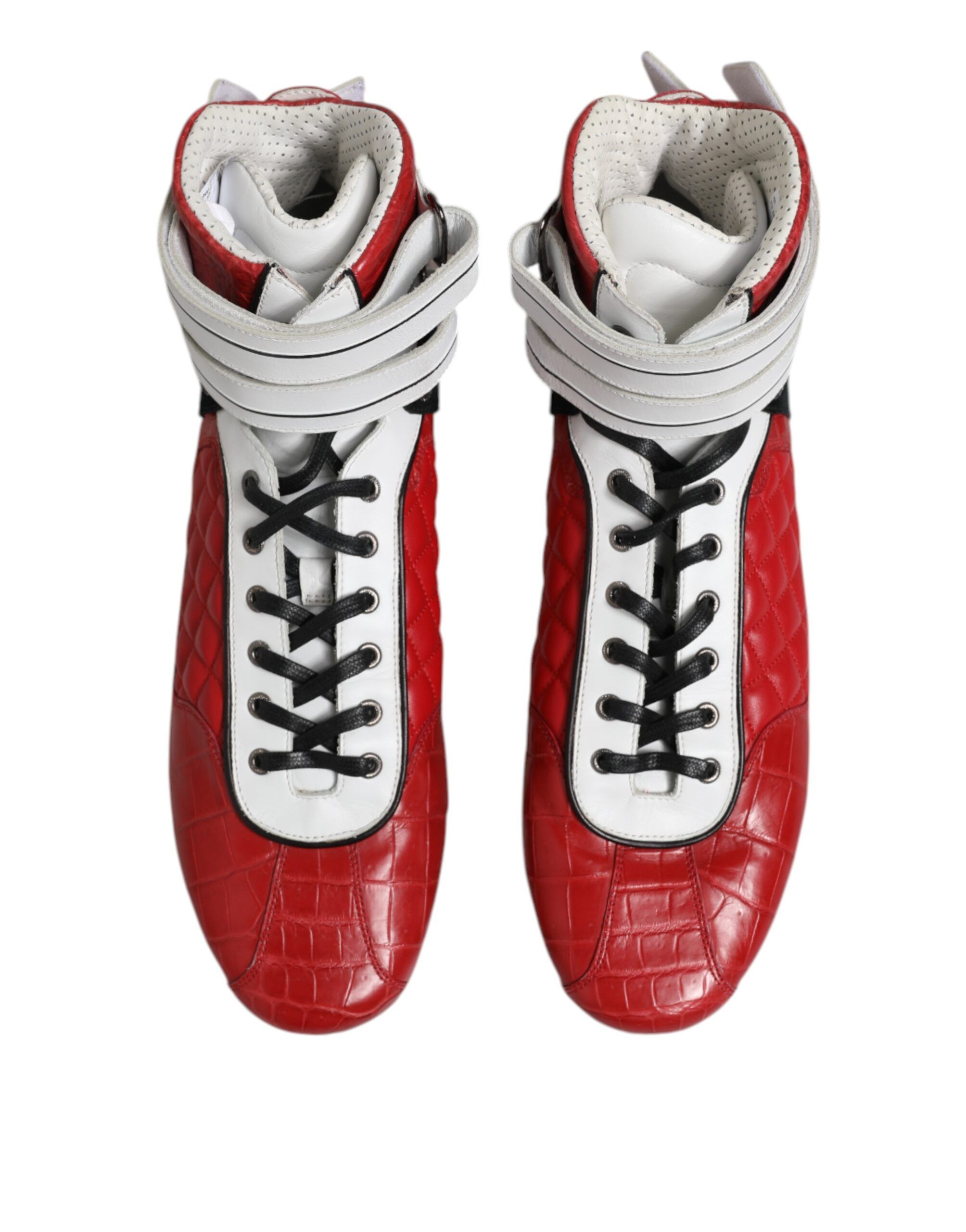 Quilted Leather Lace Up Sneakers Men's Shoes - Dolce & Gabbana - Modalova