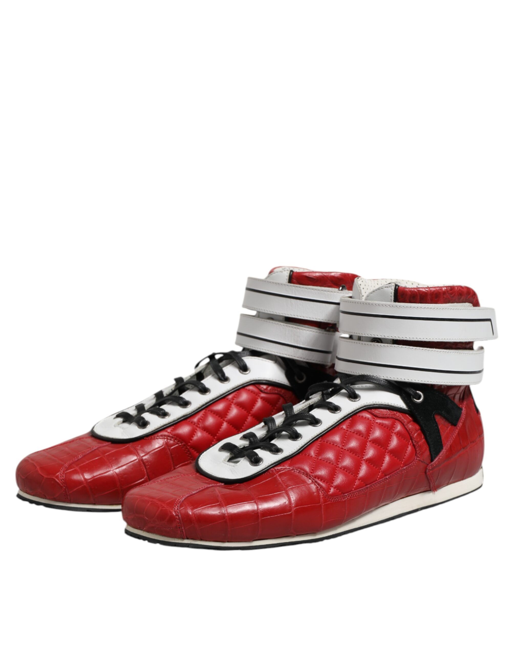 Quilted Leather Lace Up Sneakers Men's Shoes - Dolce & Gabbana - Modalova