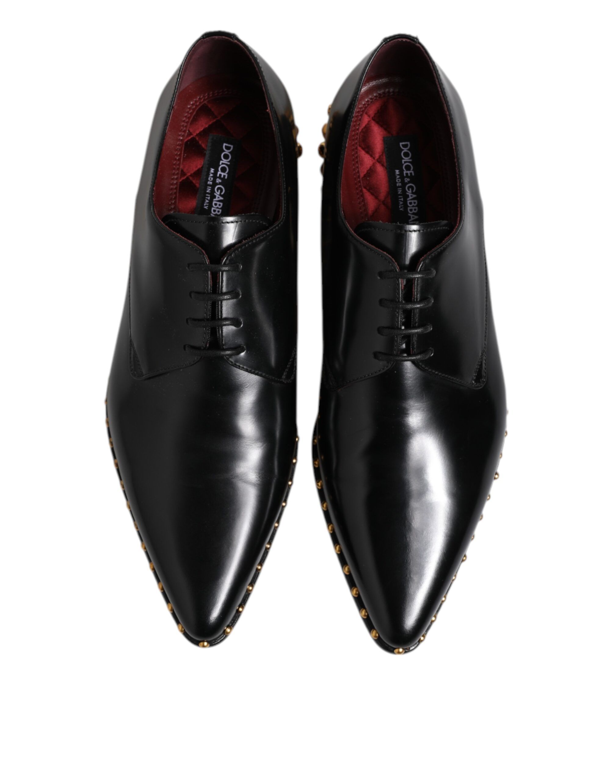 Leather Studded Derby Men Dress Men's Shoes - Dolce & Gabbana - Modalova