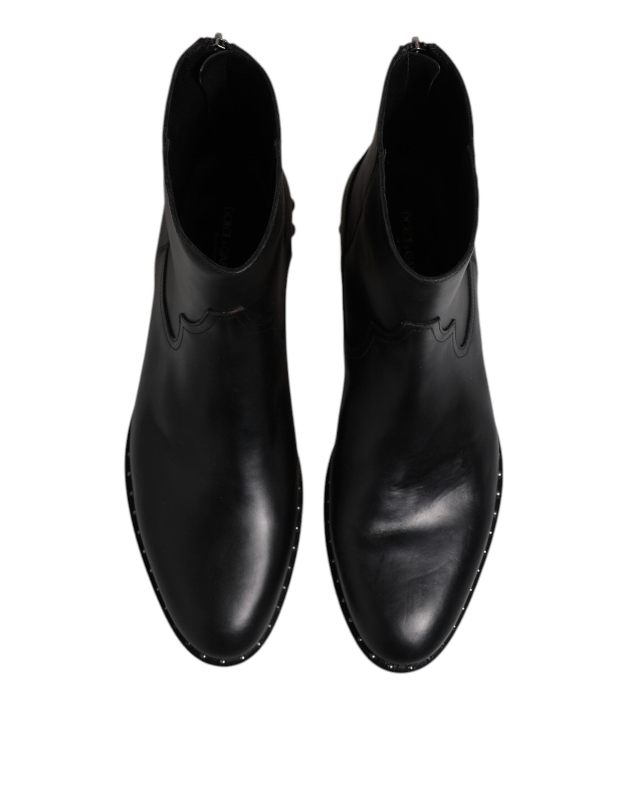 Leather Logo Ankle Boots Studded Men's Shoes - Dolce & Gabbana - Modalova