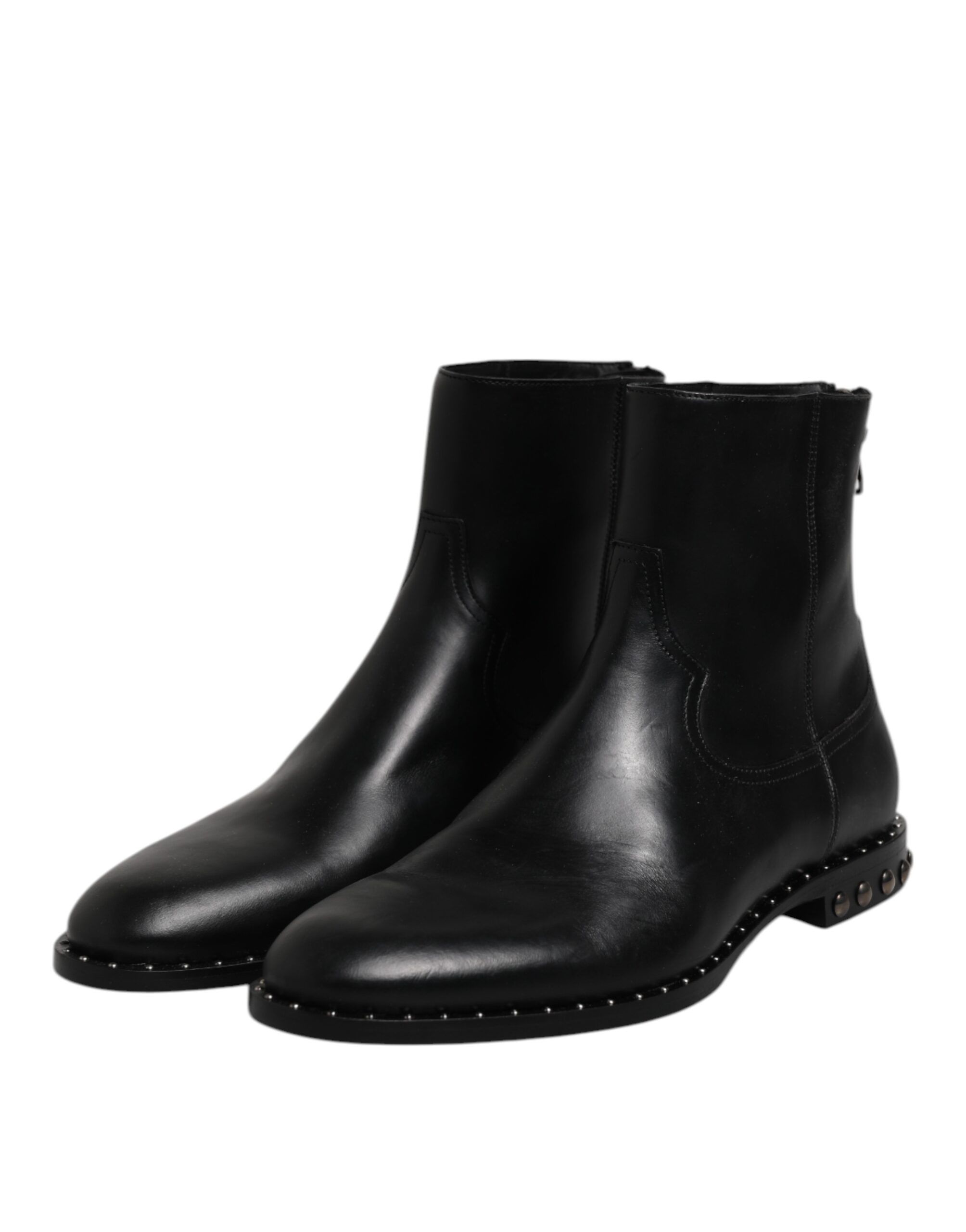 Leather Logo Ankle Boots Studded Men's Shoes - Dolce & Gabbana - Modalova