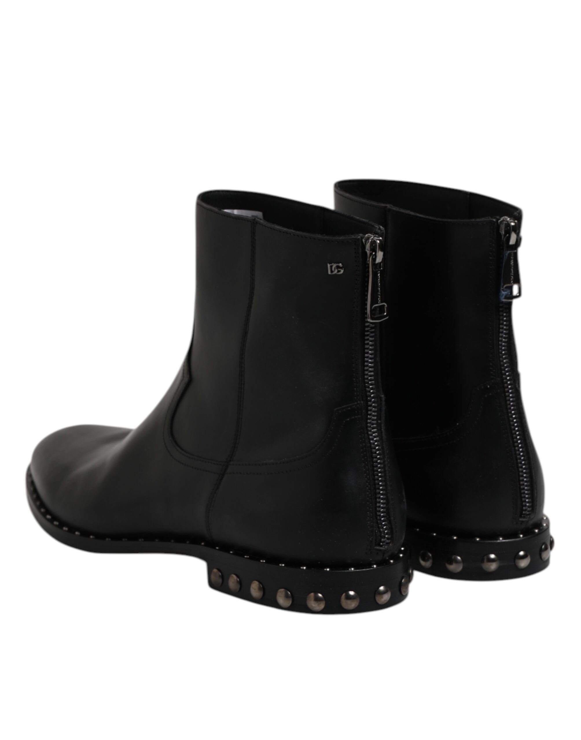 Leather Logo Ankle Boots Studded Men's Shoes - Dolce & Gabbana - Modalova