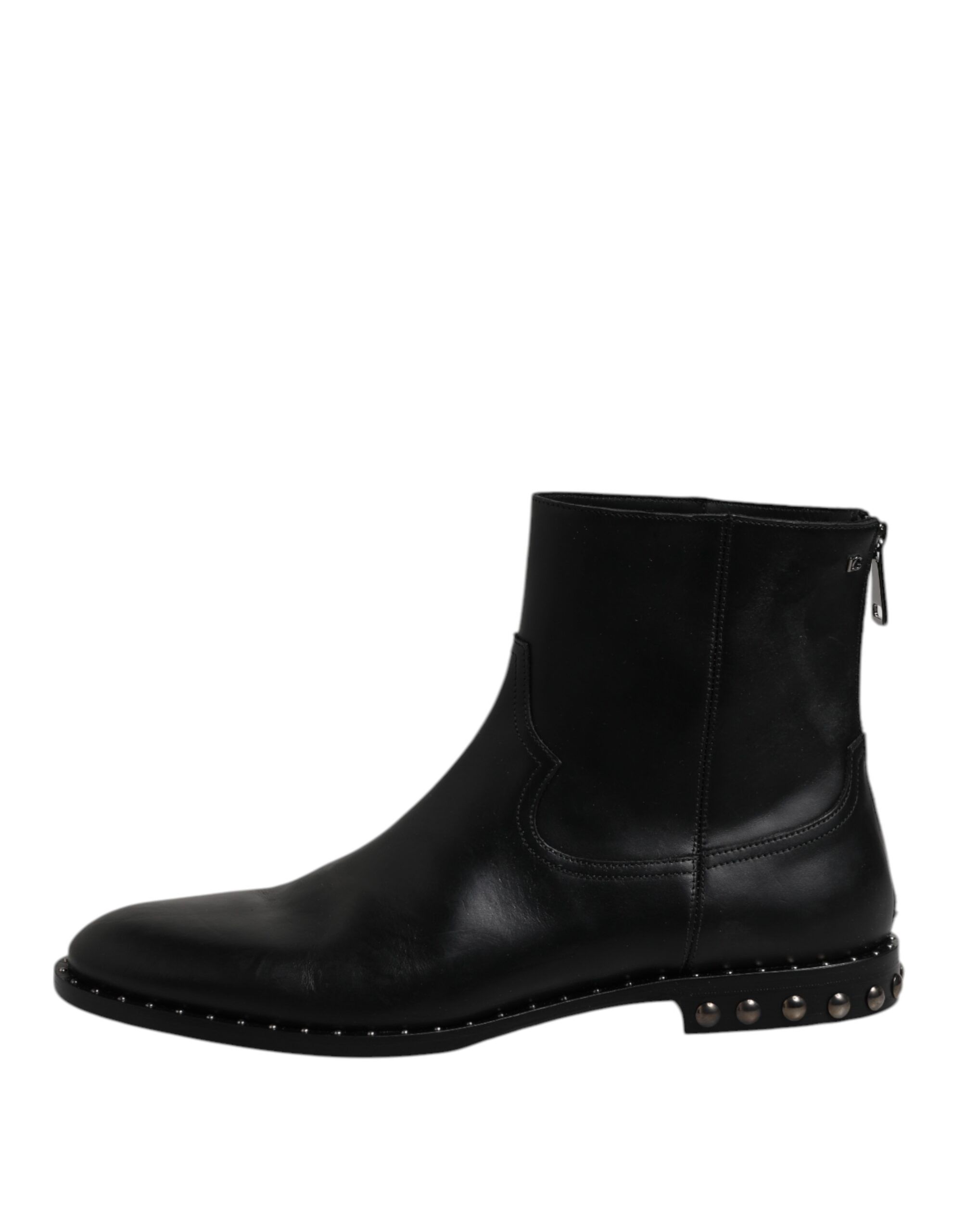 Leather Logo Ankle Boots Studded Men's Shoes - Dolce & Gabbana - Modalova