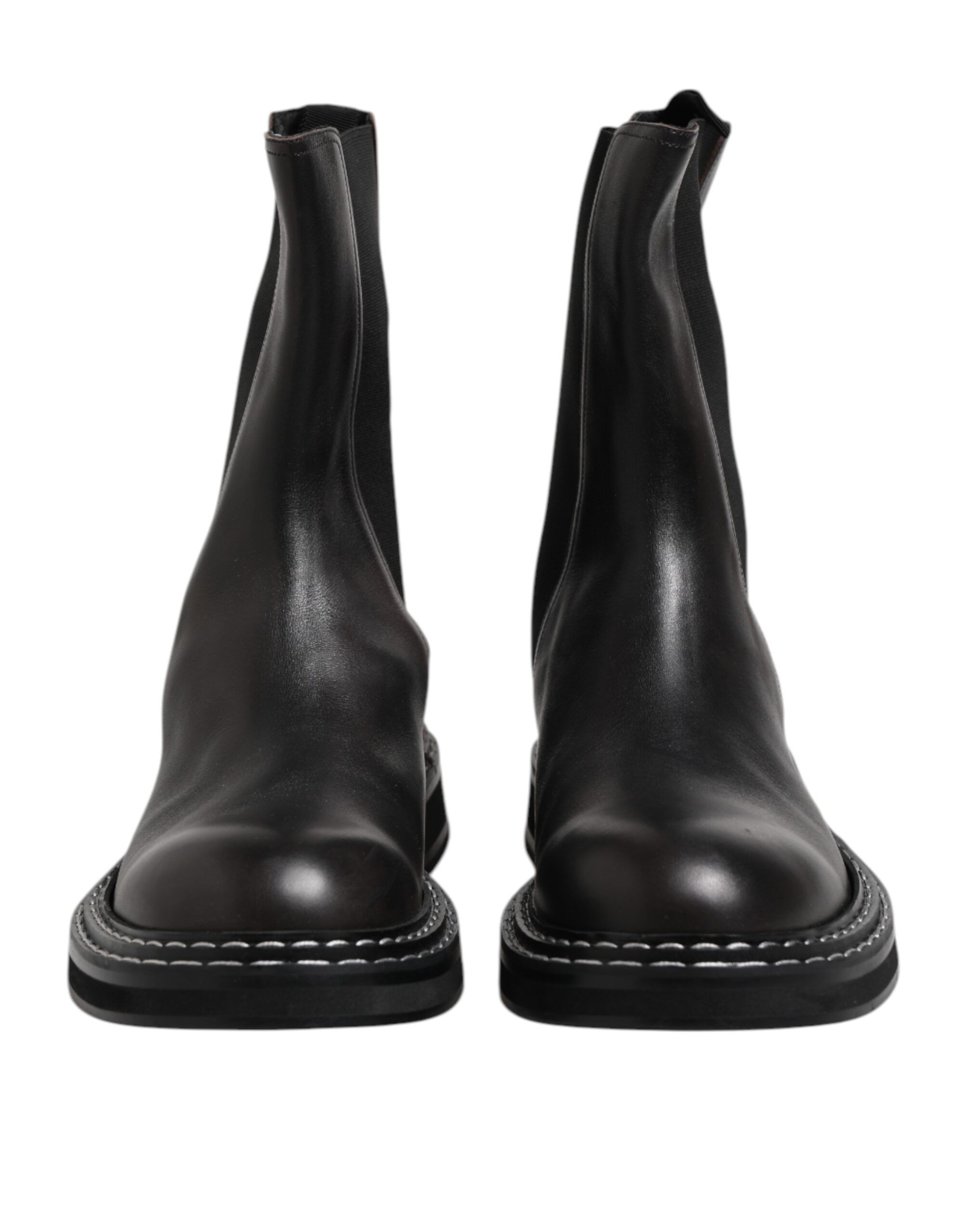 Leather Mid Calf Boots Flats Men's Shoes - Dolce & Gabbana - Modalova