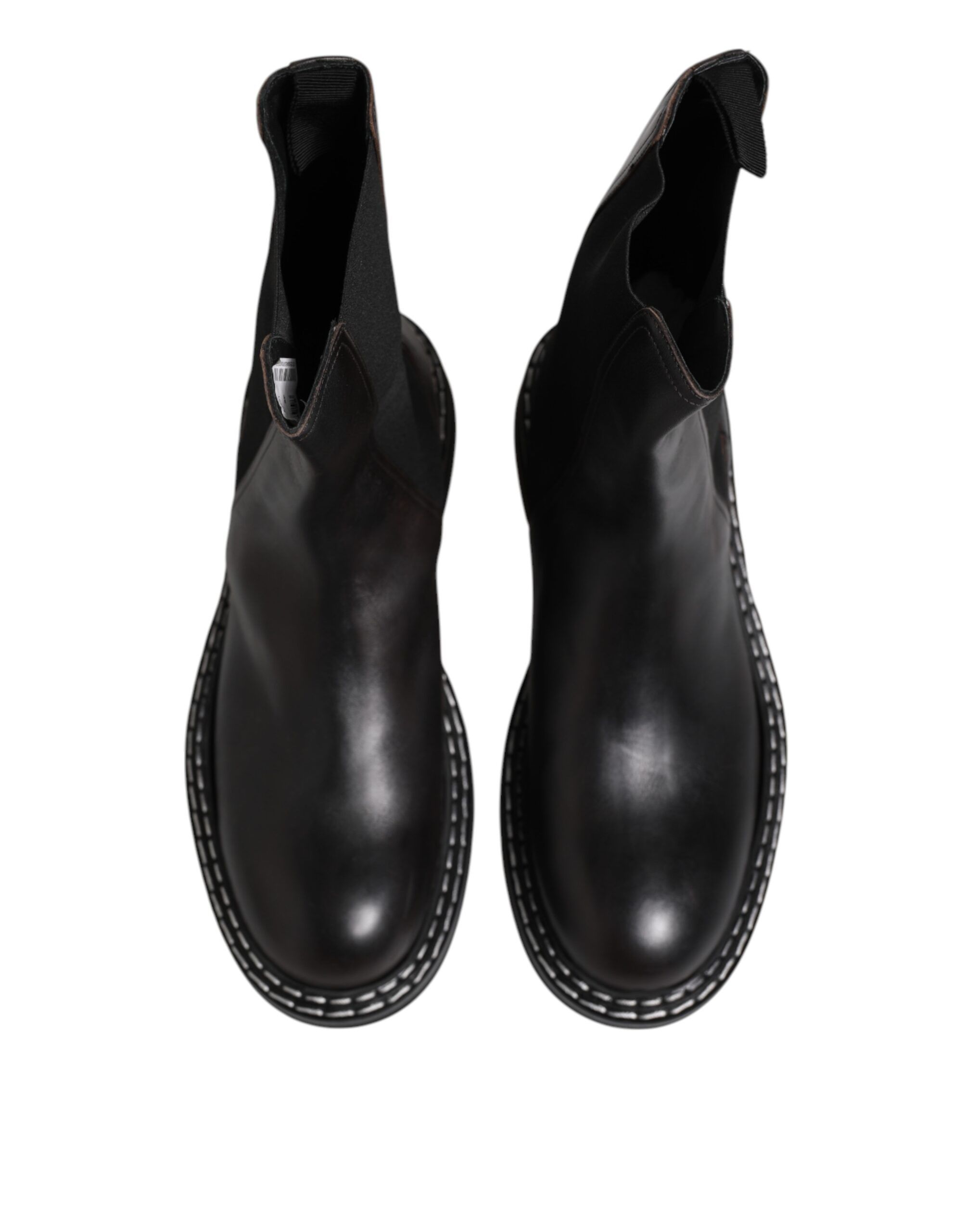Leather Mid Calf Boots Flats Men's Shoes - Dolce & Gabbana - Modalova