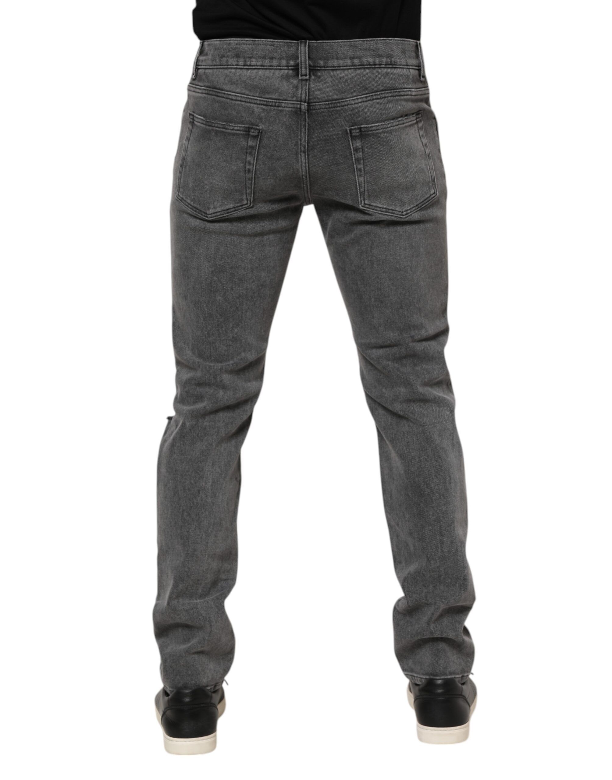Cotton Logo Plaque Denim Men's Jeans - Dolce & Gabbana - Modalova