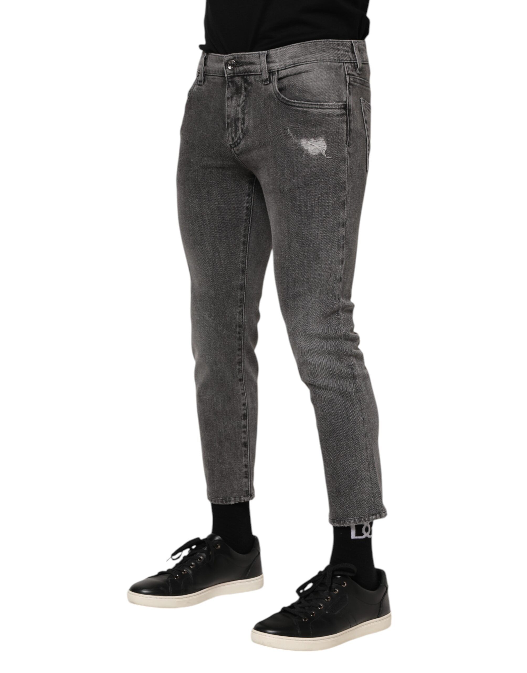 Cotton Logo Plaque Men Denim Men's Jeans - Dolce & Gabbana - Modalova