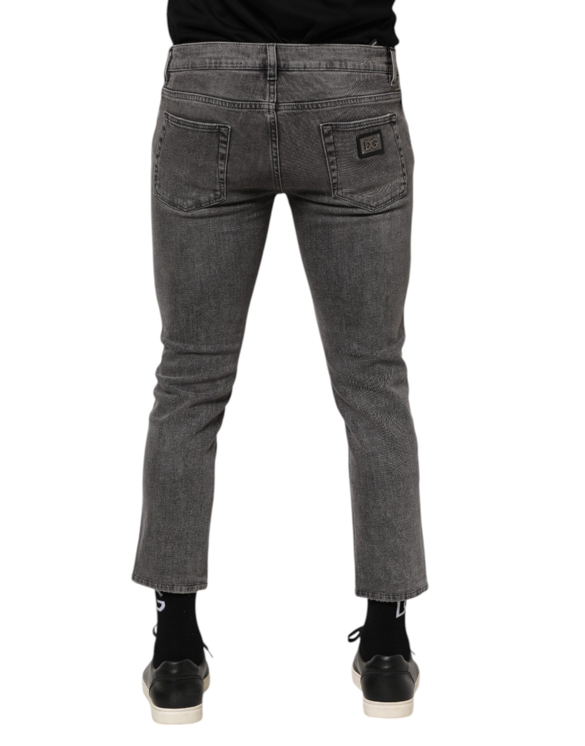 Cotton Logo Plaque Men Denim Men's Jeans - Dolce & Gabbana - Modalova