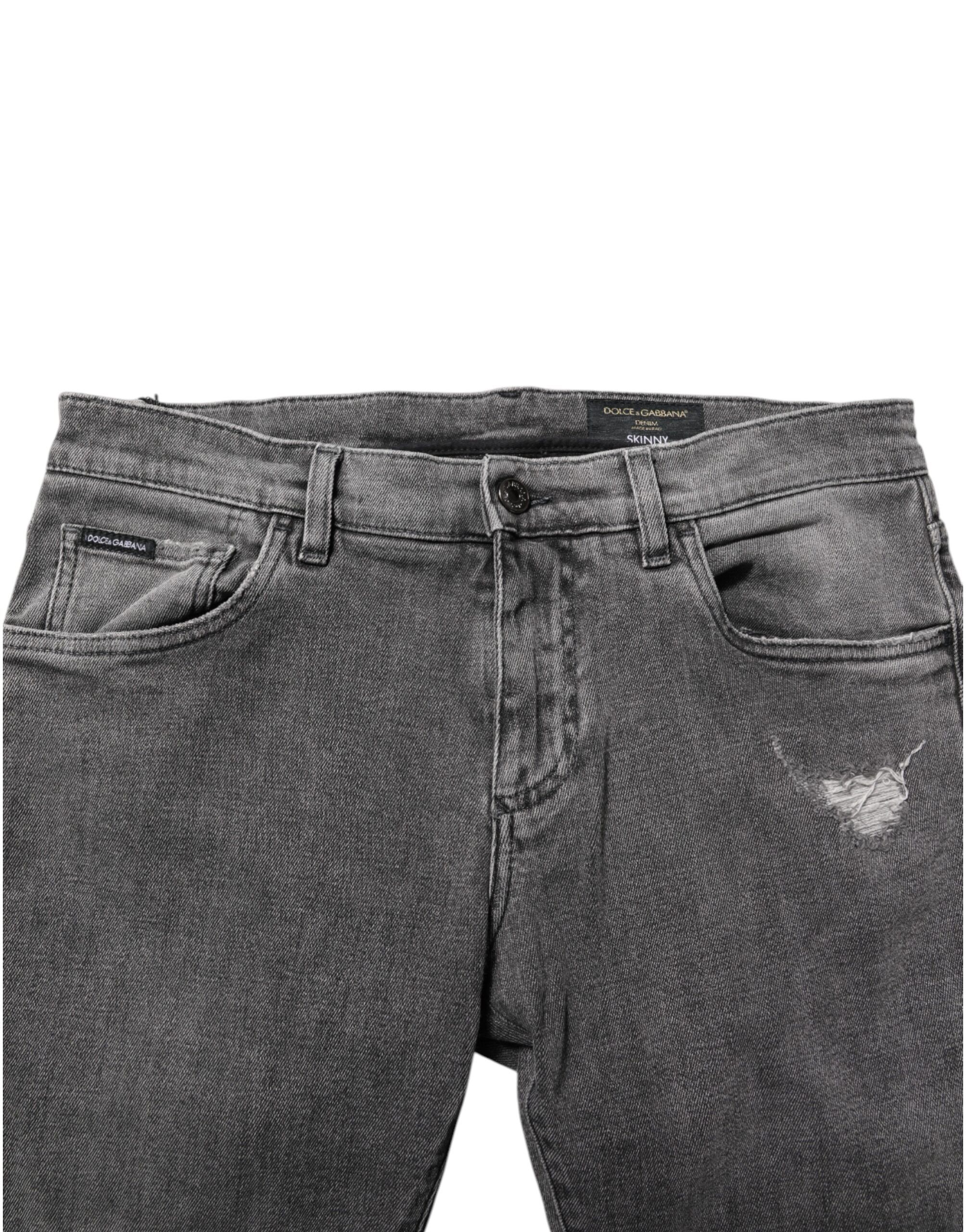 Cotton Logo Plaque Men Denim Men's Jeans - Dolce & Gabbana - Modalova