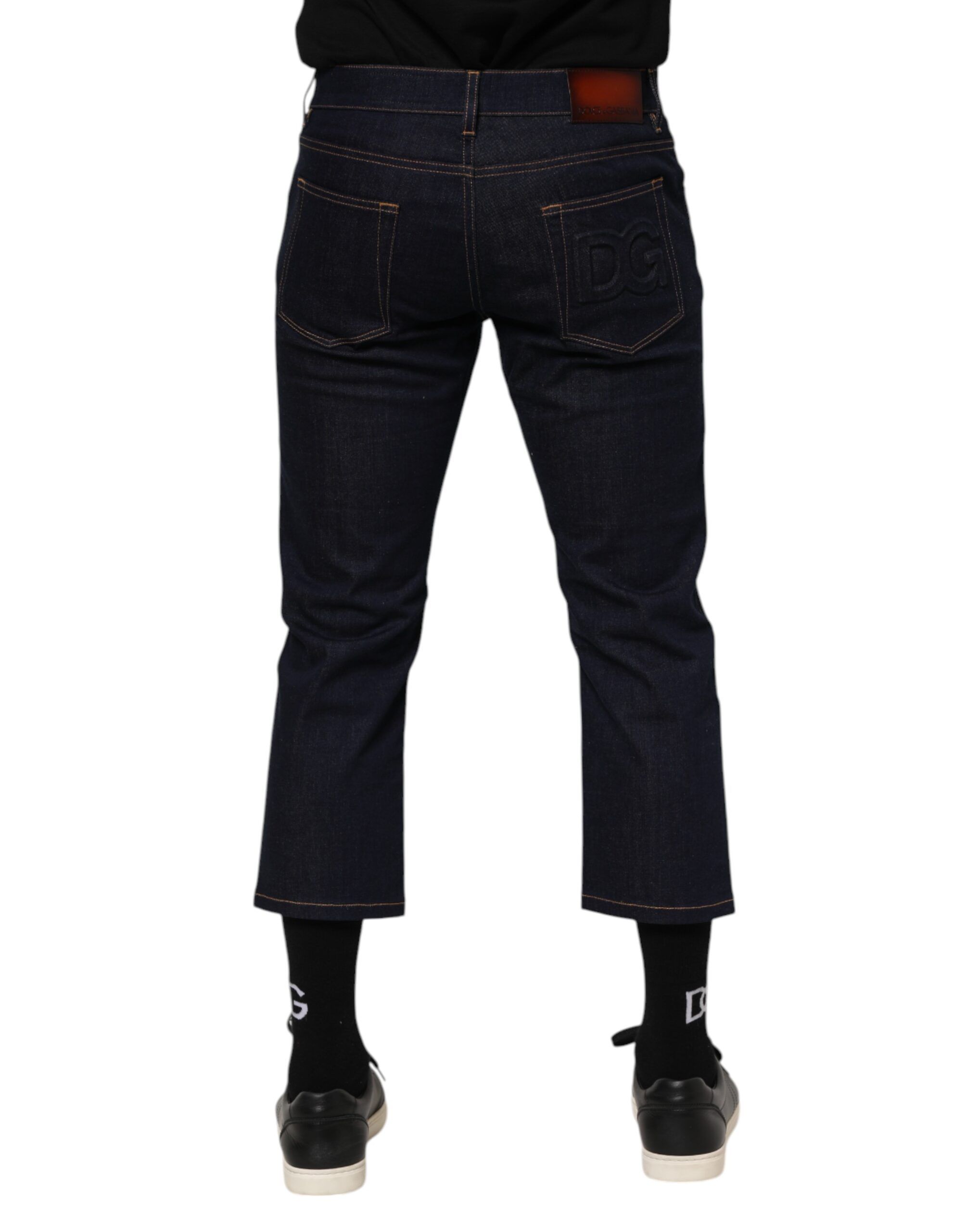 Dark Cotton Logo Slim Fit Men Denim Men's Jeans - Dolce & Gabbana - Modalova