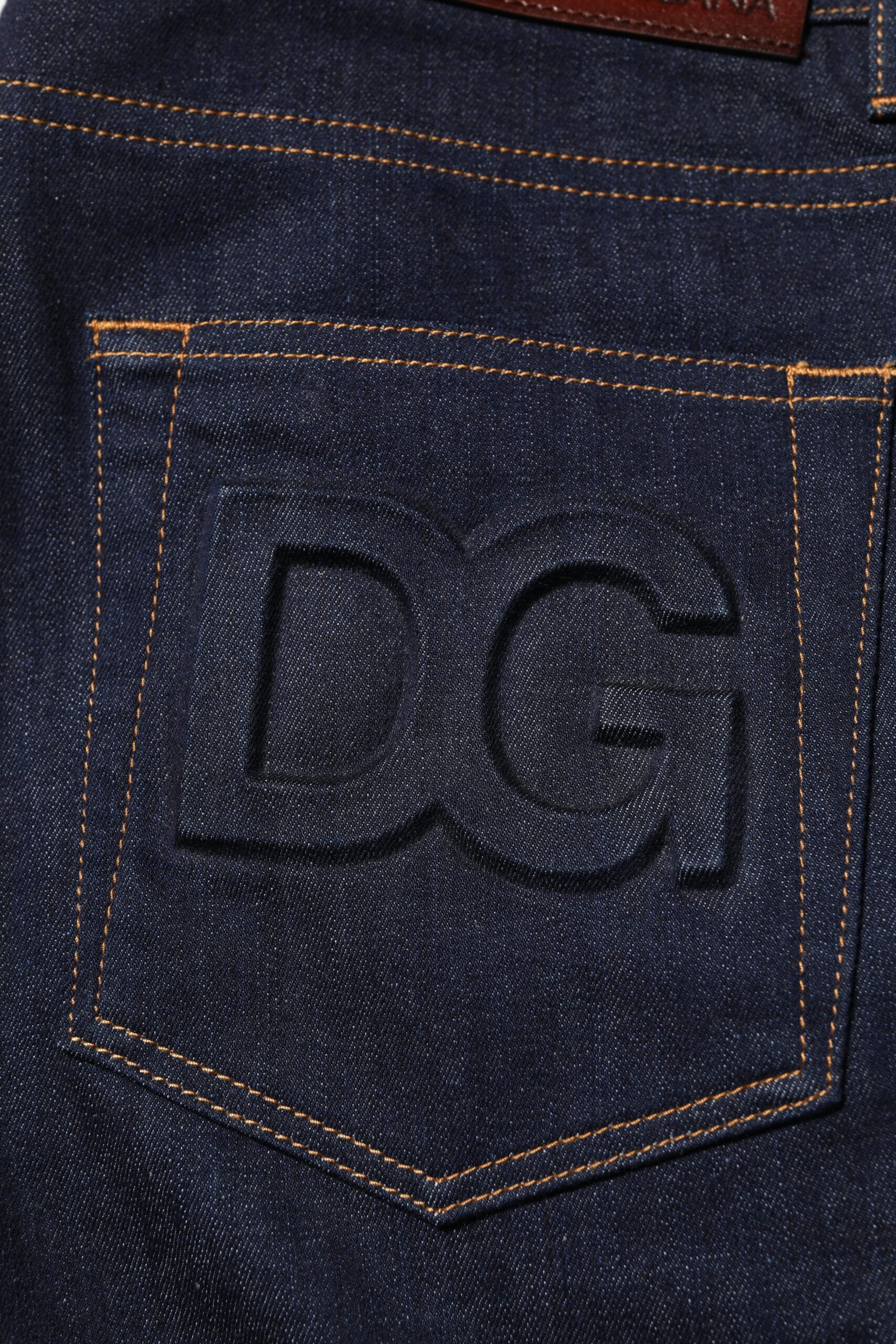 Dark Cotton Logo Slim Fit Men Denim Men's Jeans - Dolce & Gabbana - Modalova
