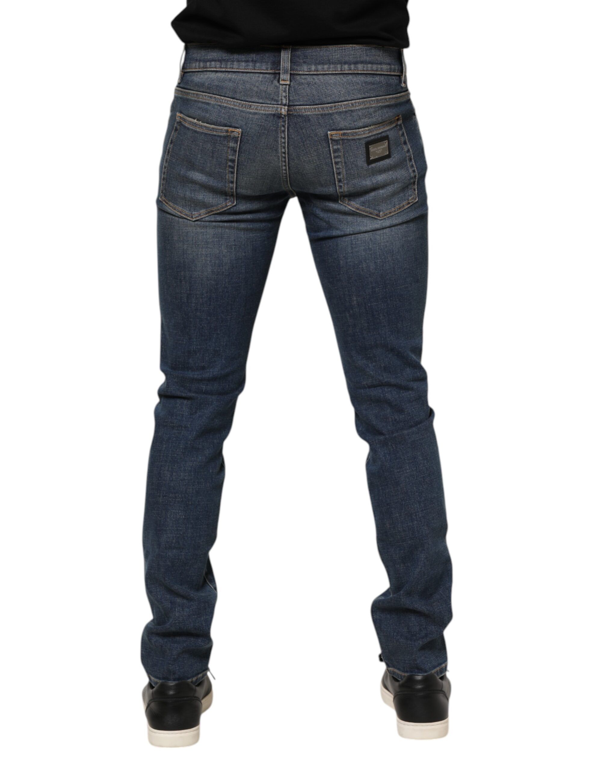 Washed Skinny Logo Plaque Men Denim Men's Jeans (Pre-Owned) - Dolce & Gabbana - Modalova