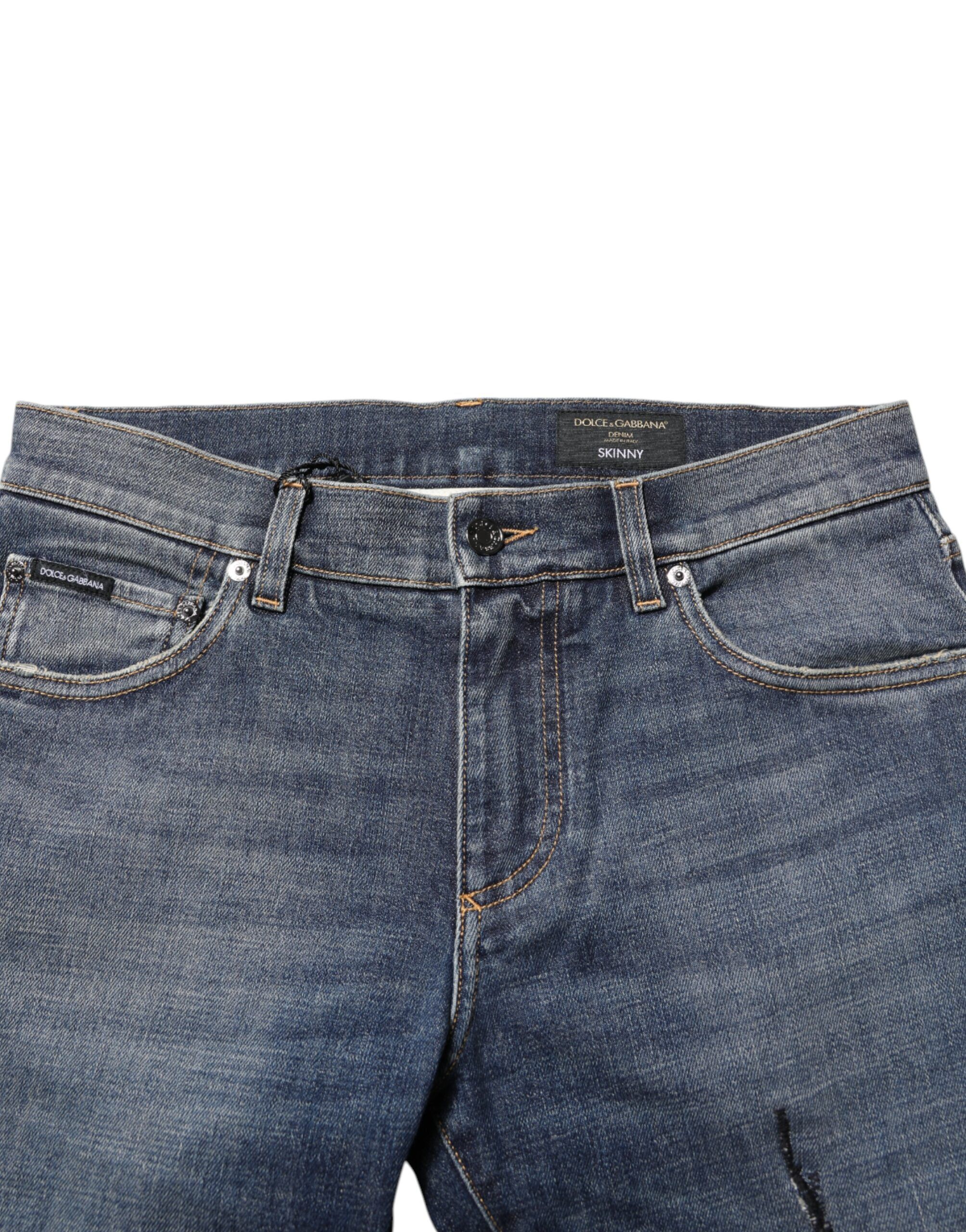 Washed Skinny Logo Plaque Men Denim Men's Jeans (Pre-Owned) - Dolce & Gabbana - Modalova