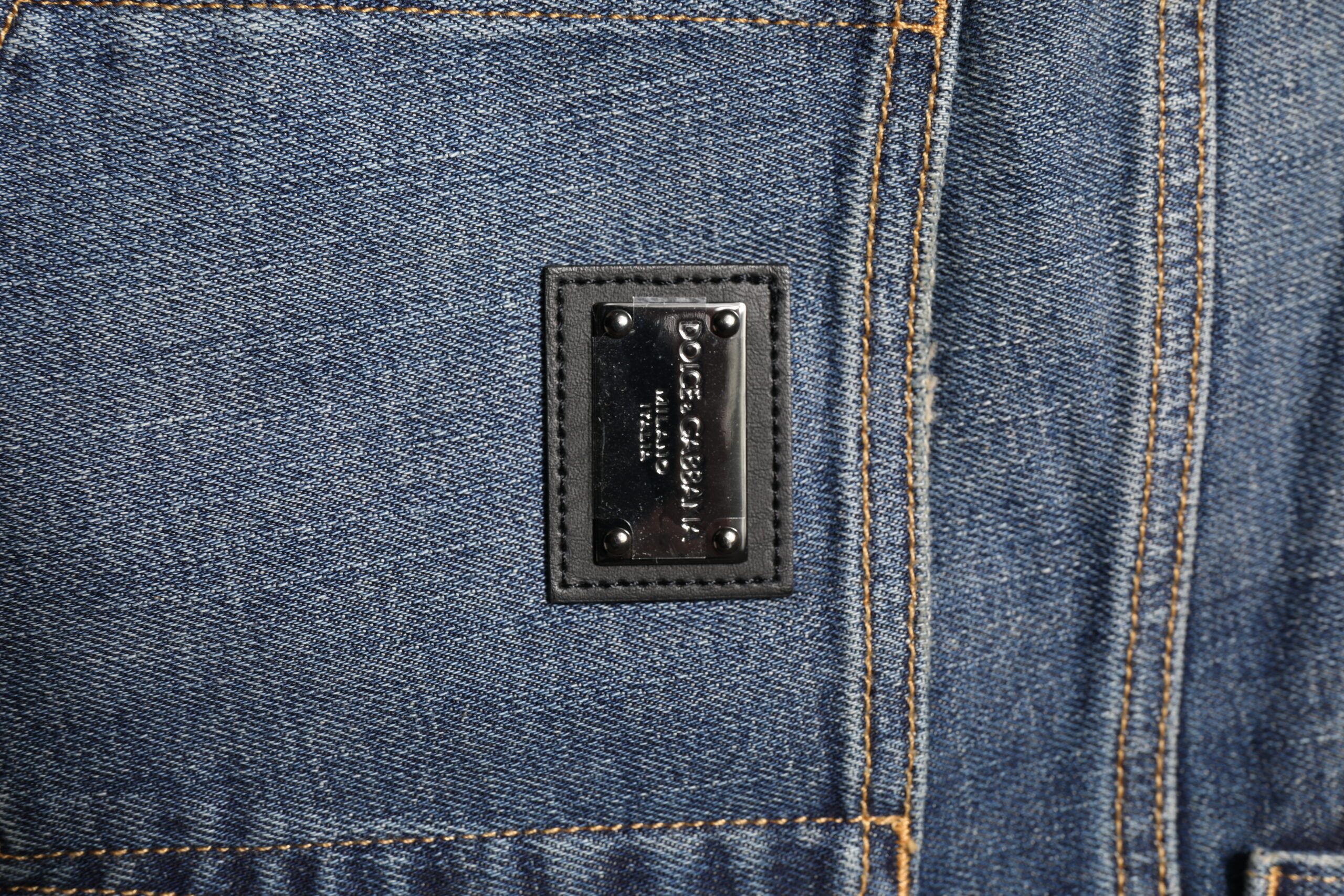 Washed Skinny Logo Plaque Men Denim Men's Jeans (Pre-Owned) - Dolce & Gabbana - Modalova