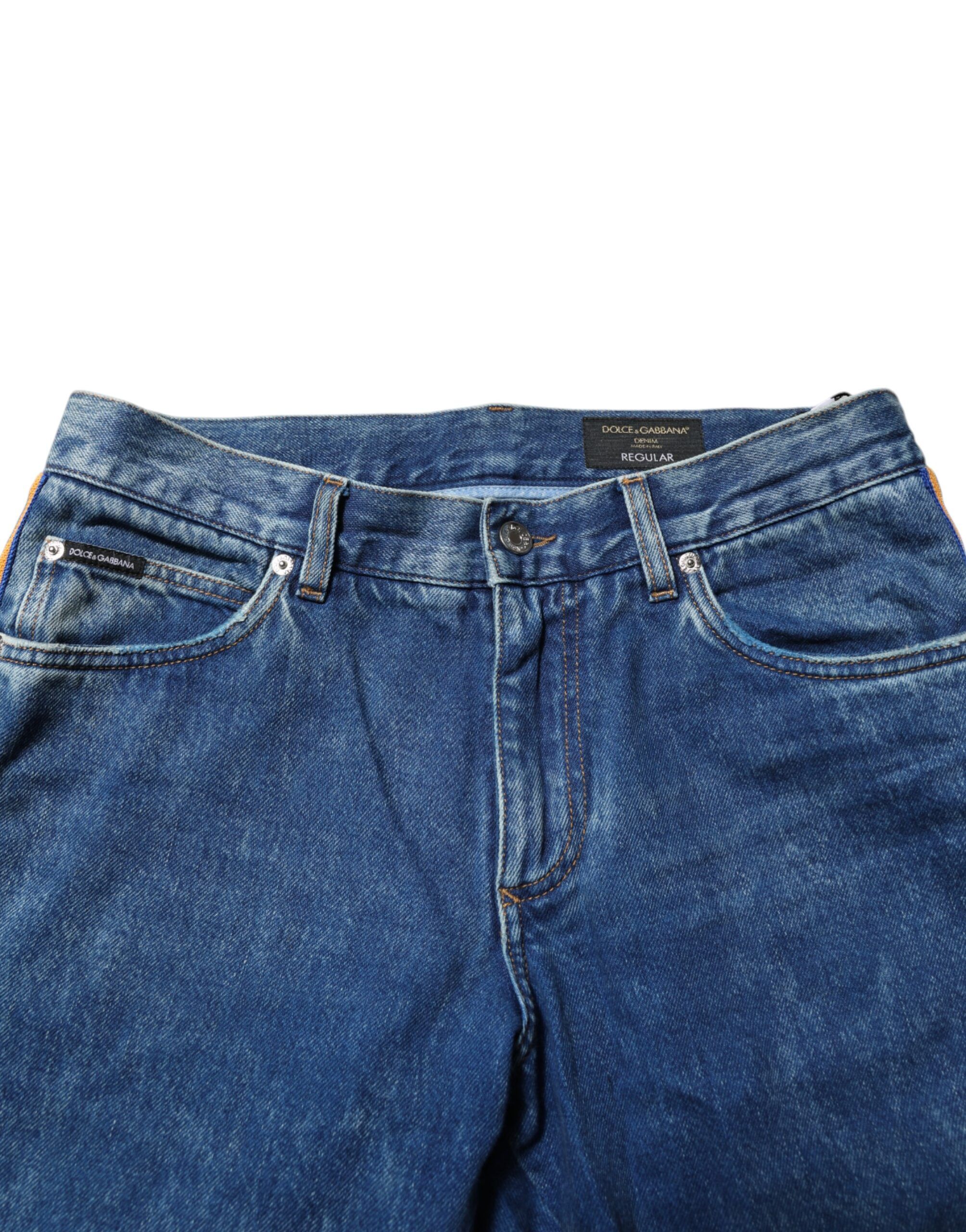 Cotton Logo Plaque Denim Men's Jeans - Dolce & Gabbana - Modalova