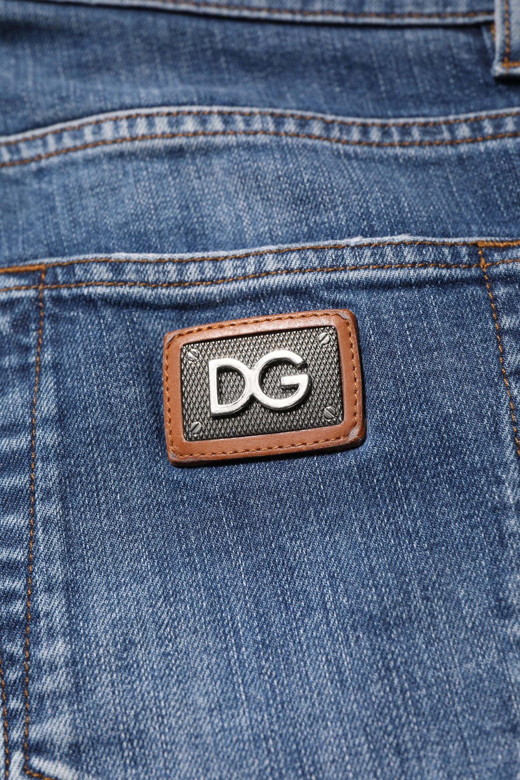 Cotton Logo Plaque Denim Men's Jeans - Dolce & Gabbana - Modalova