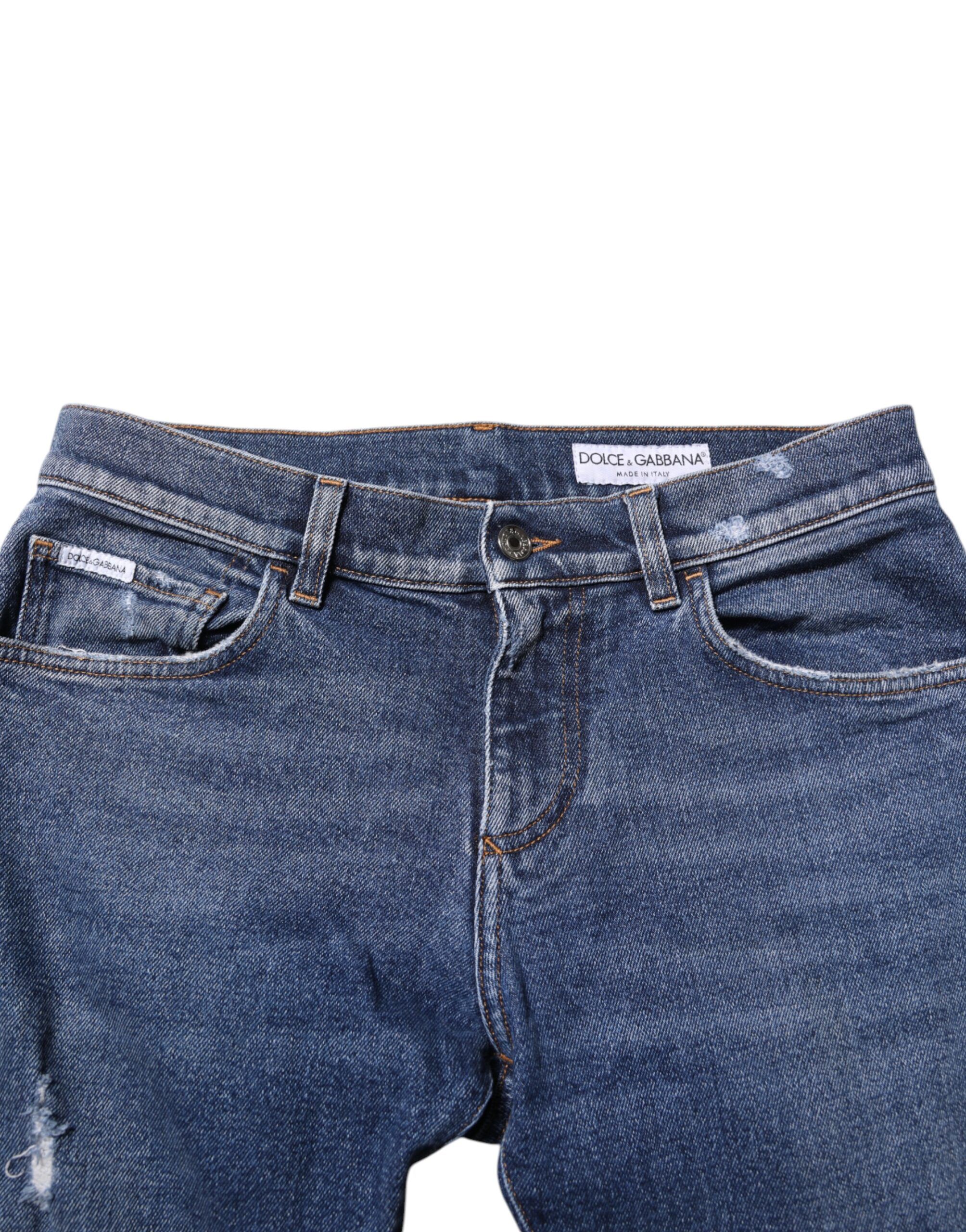 Cotton Logo Plaque Skinny Men Denim Men's Jeans - Dolce & Gabbana - Modalova