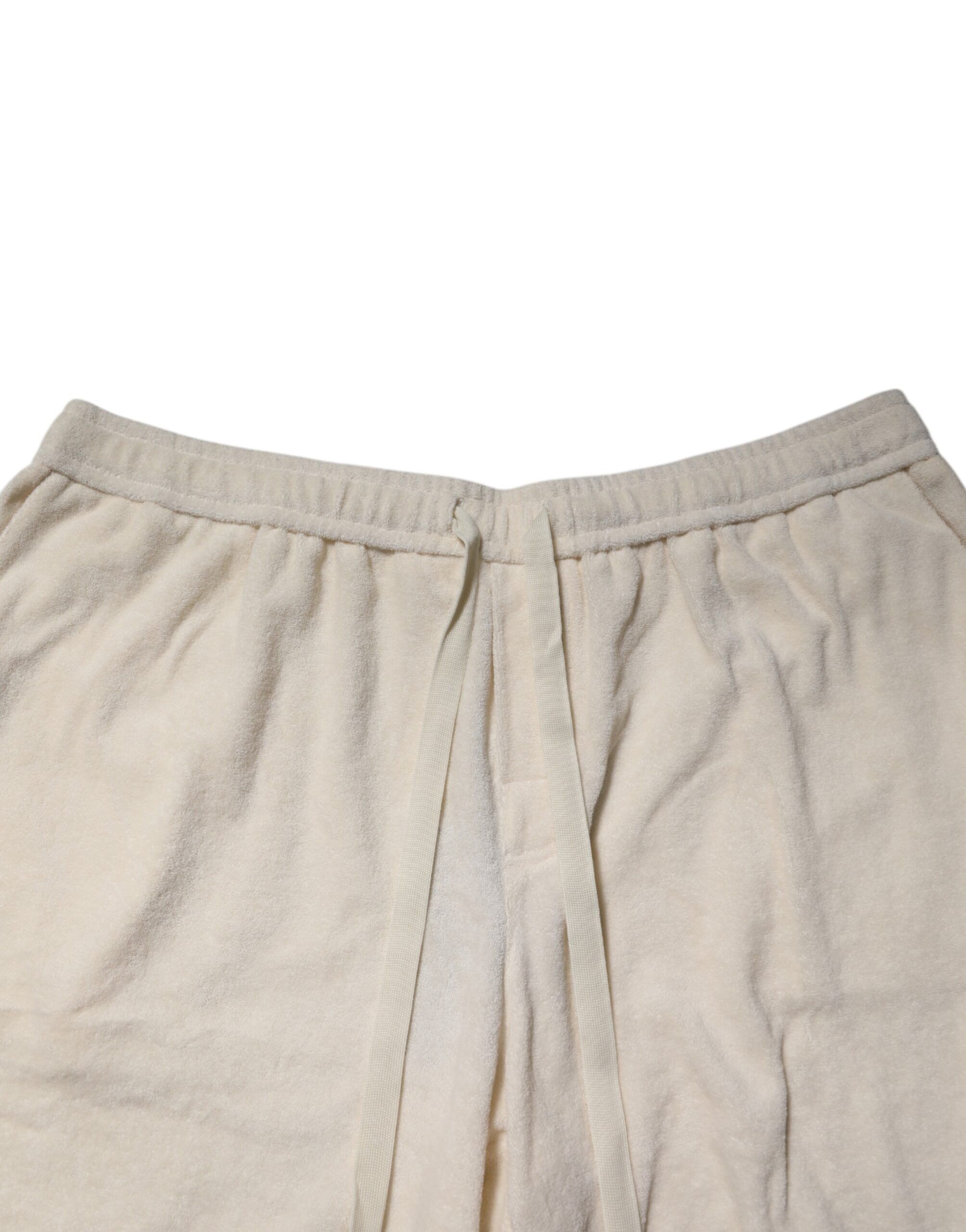 Ivory Cotton Men Bermuda SweatMen's Men's Shorts - Dolce & Gabbana - Modalova