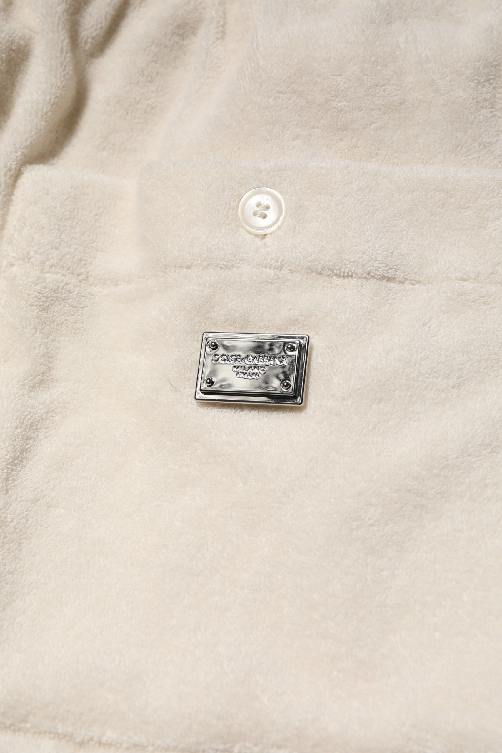 Ivory Cotton Men Bermuda SweatMen's Men's Shorts - Dolce & Gabbana - Modalova