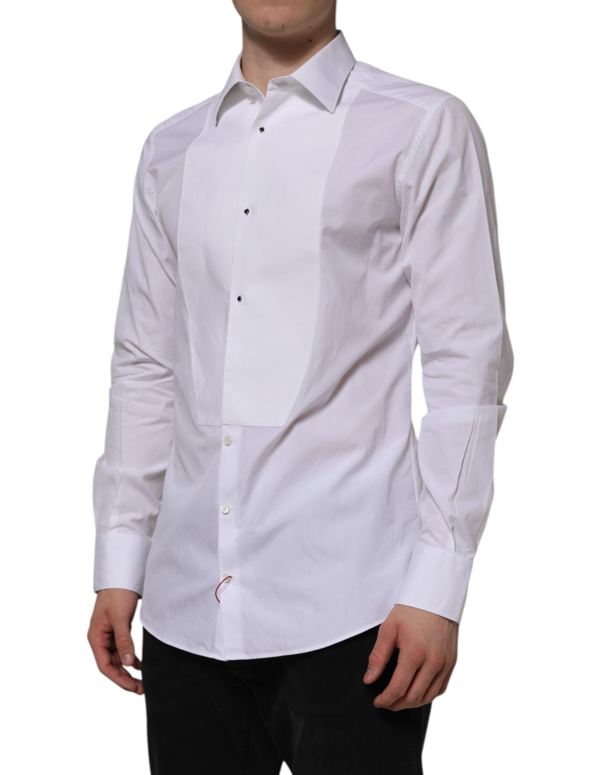 Bib Cotton Poplin GOLD Formal Men's Shirt - Dolce & Gabbana - Modalova