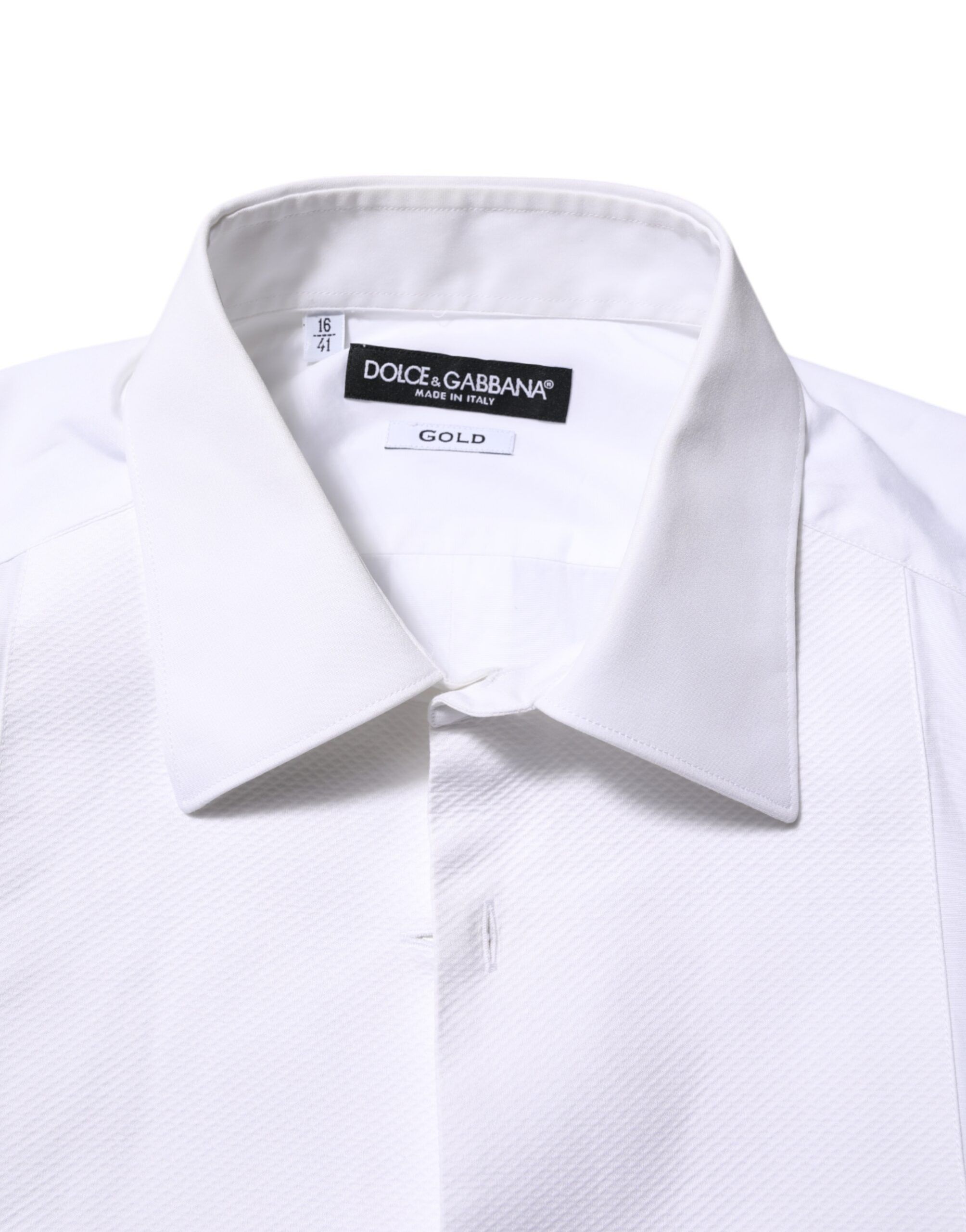 Bib Cotton Poplin GOLD Formal Men's Shirt - Dolce & Gabbana - Modalova