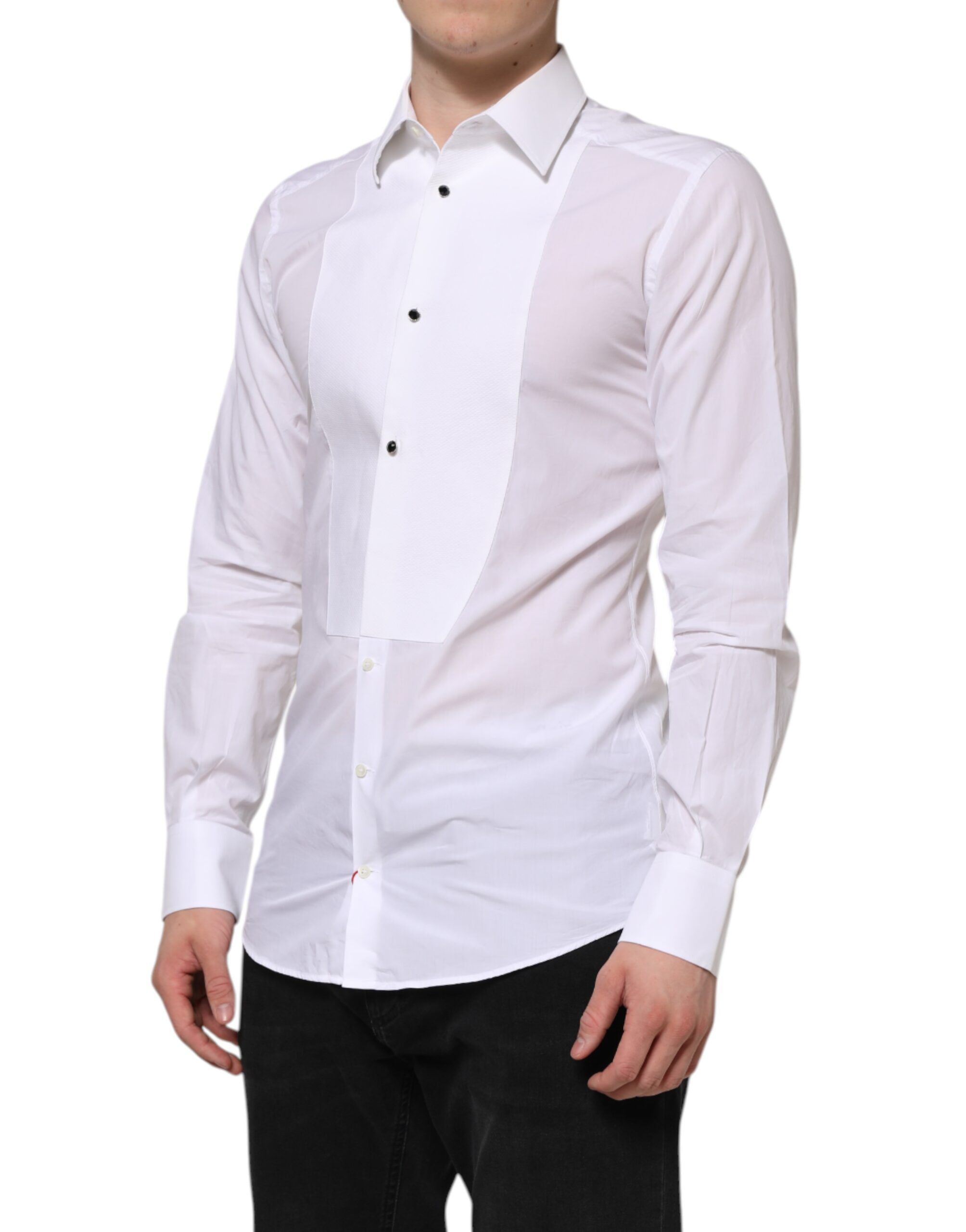 Cotton GOLD Bib Poplin Formal Men's Shirt - Dolce & Gabbana - Modalova