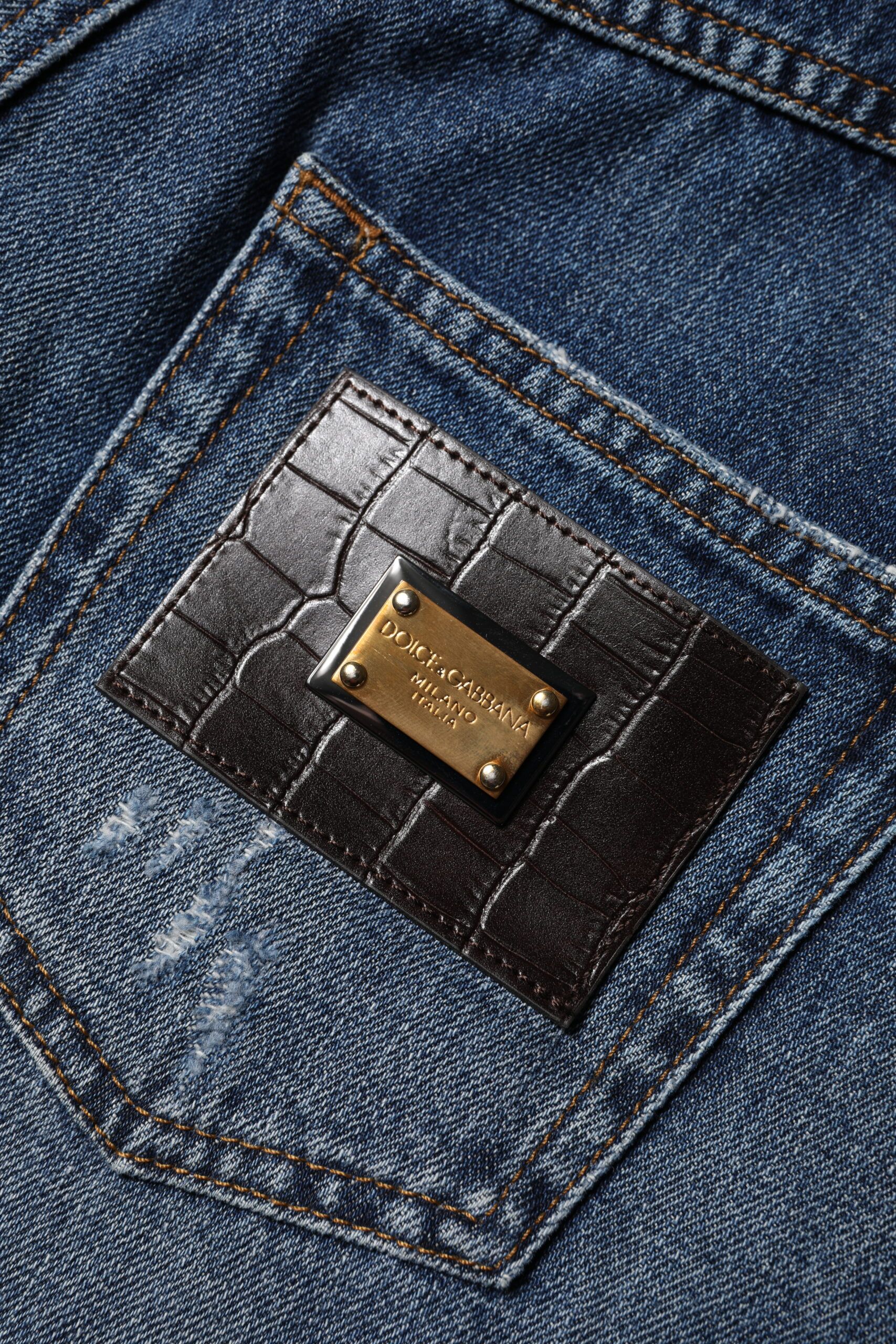 Cotton Tattered Denim Bermuda Women's Shorts - Dolce & Gabbana - Modalova