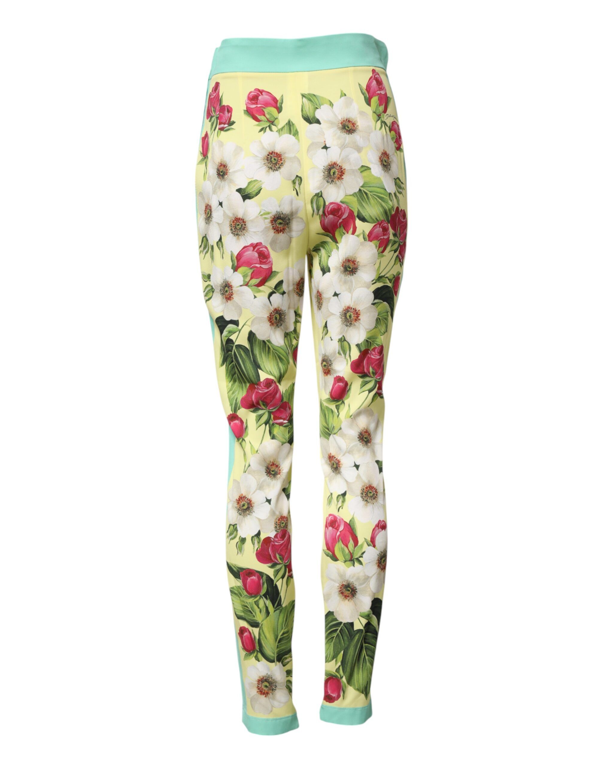 Silk Floral Leggings Women's Pants - Dolce & Gabbana - Modalova