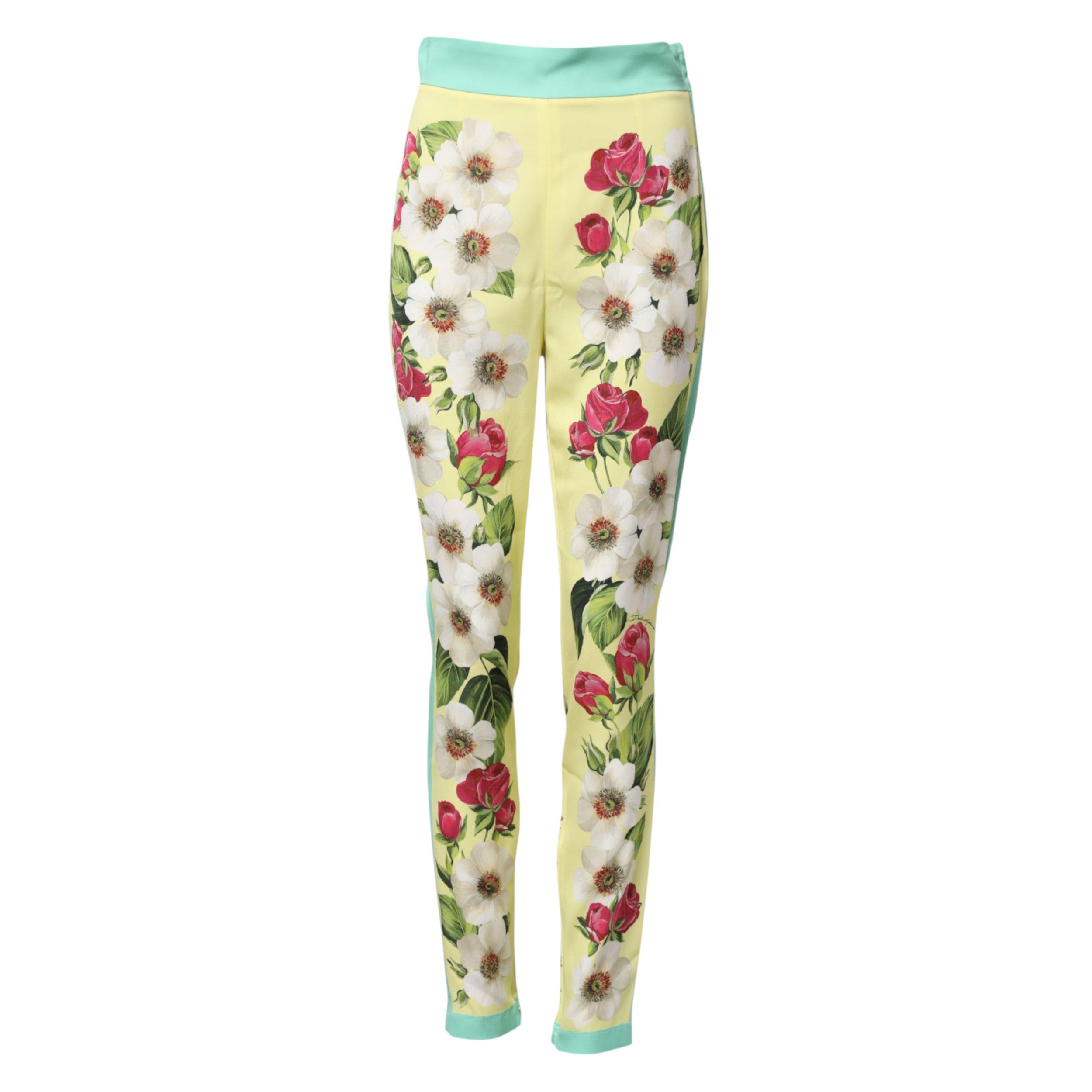 Silk Floral Leggings Women's Pants - Dolce & Gabbana - Modalova